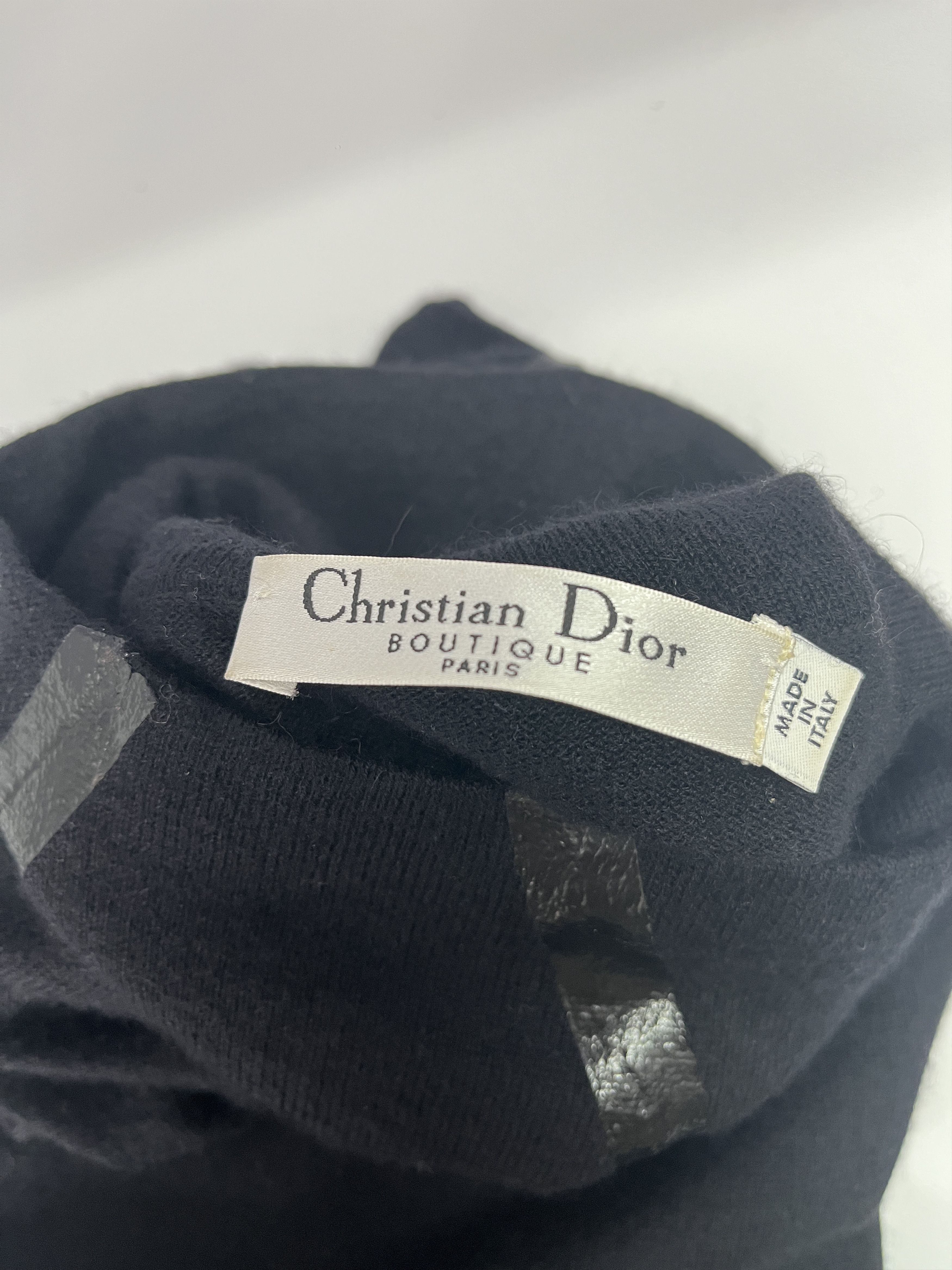 Dior Christian Dior Black Cashmere Turtleneck With Tape Details Size XS / US 0-2 / IT 36-38 - 6 Thumbnail