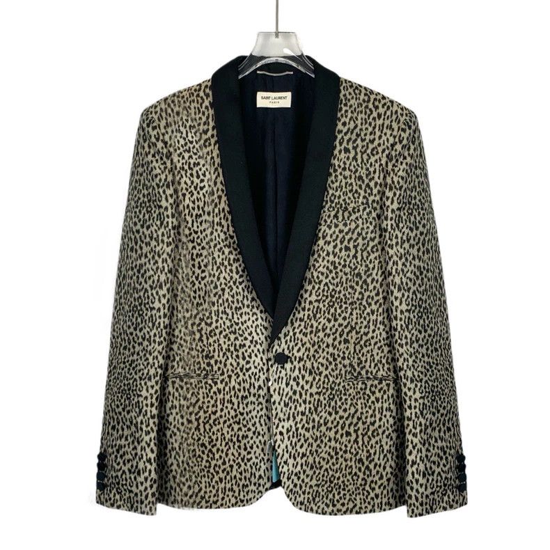 Yves Saint Laurent Saint LaruentBrown leopard print full print V-neck long-sle Size 48R - 1 Thumbnail