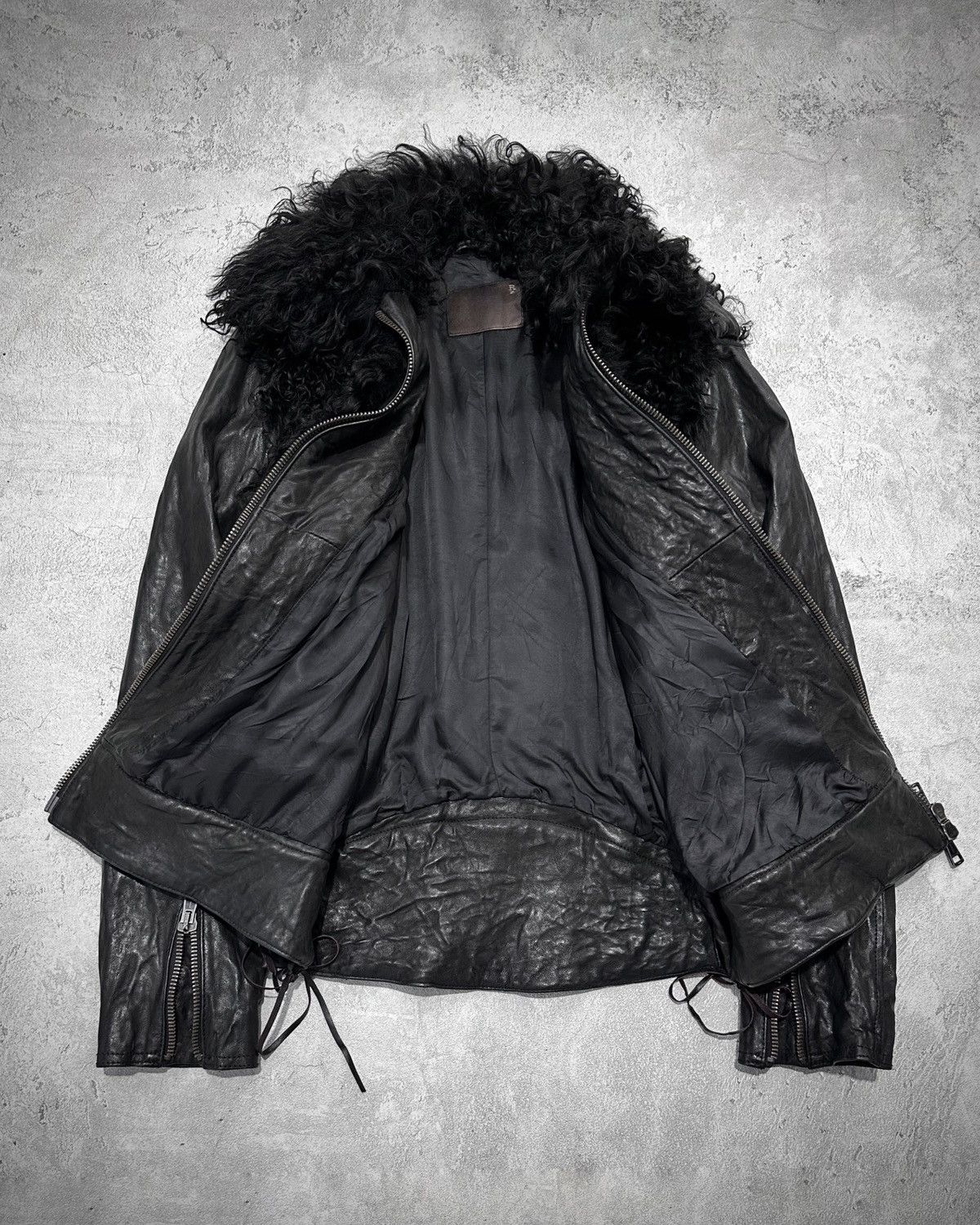 R13 Rare R13 Furry Shrunken Shearling Leather Riders Jacket Size US L / EU 52-54 / 3 - 8 Thumbnail