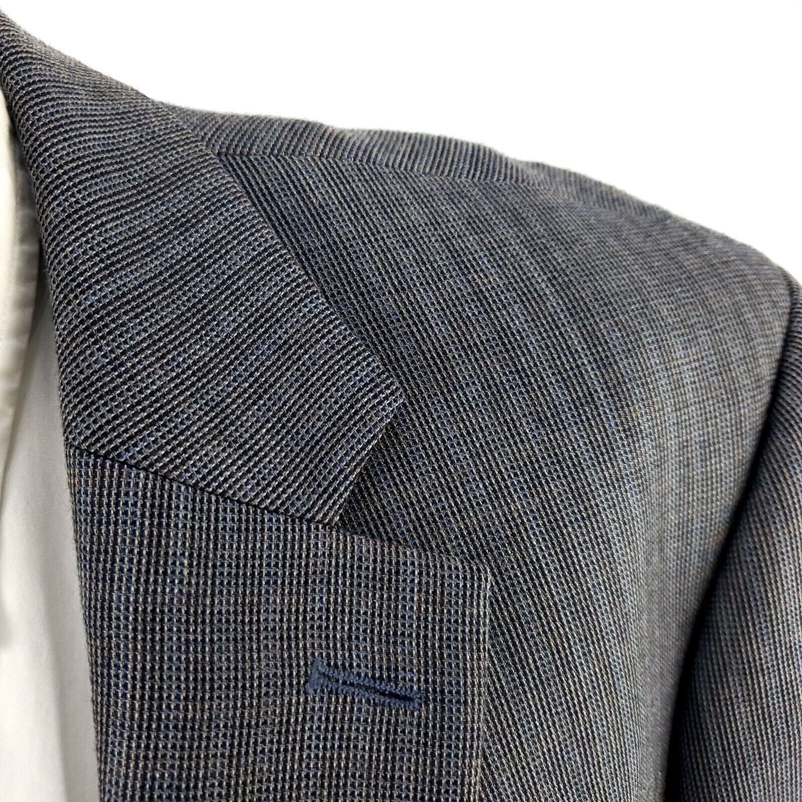 Lauren Ralph Lauren Lauren Ralph Lauren Silk Wool 2 Button Blazer 44R Blue Gray Size 44R - 2 Thumbnail