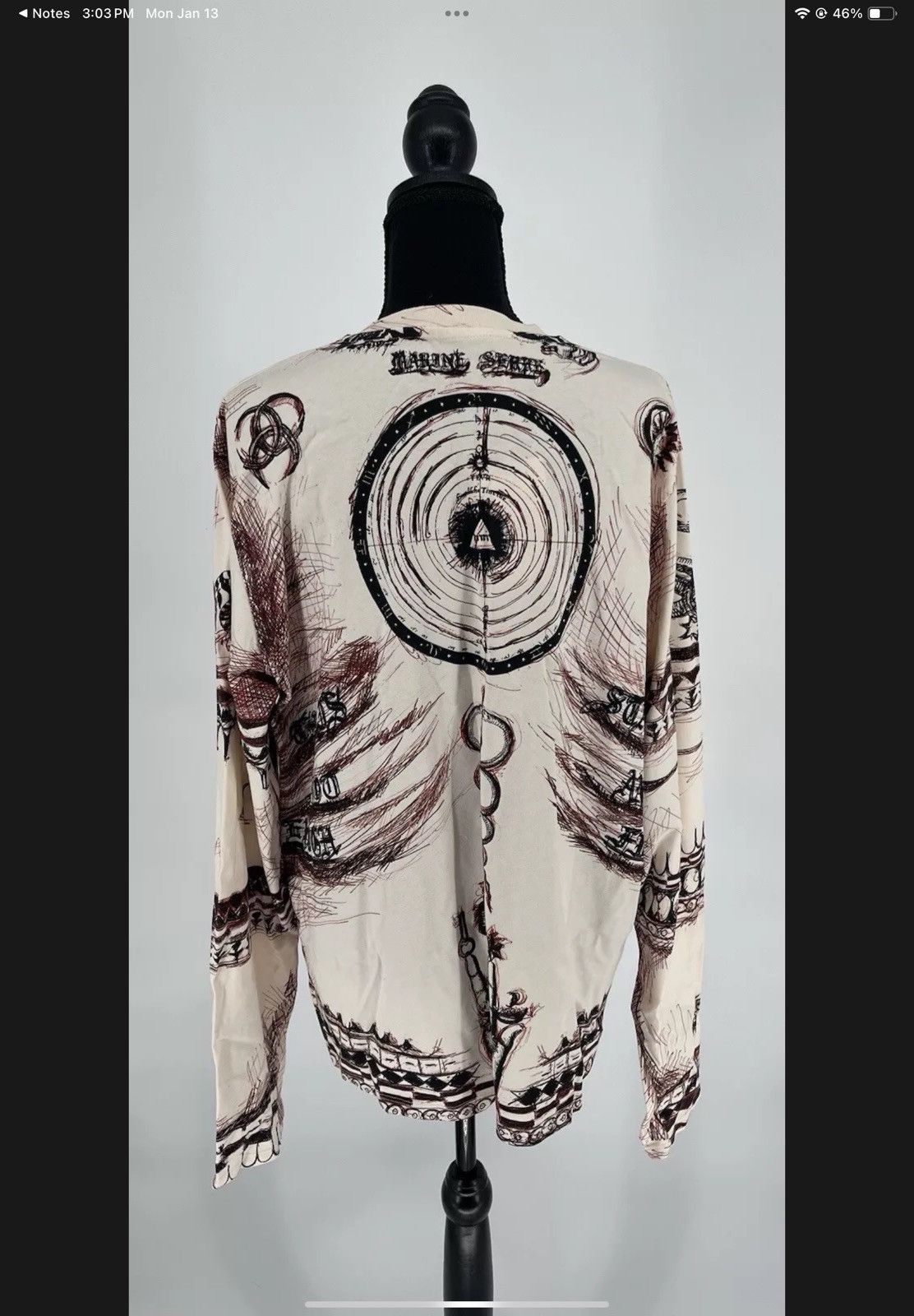 Marine Serre Marine Serre Geotic Relaxed Long-Sleeve Top Dragon Logo Size XL / US 12-14 / IT 48-50 - 5 Thumbnail
