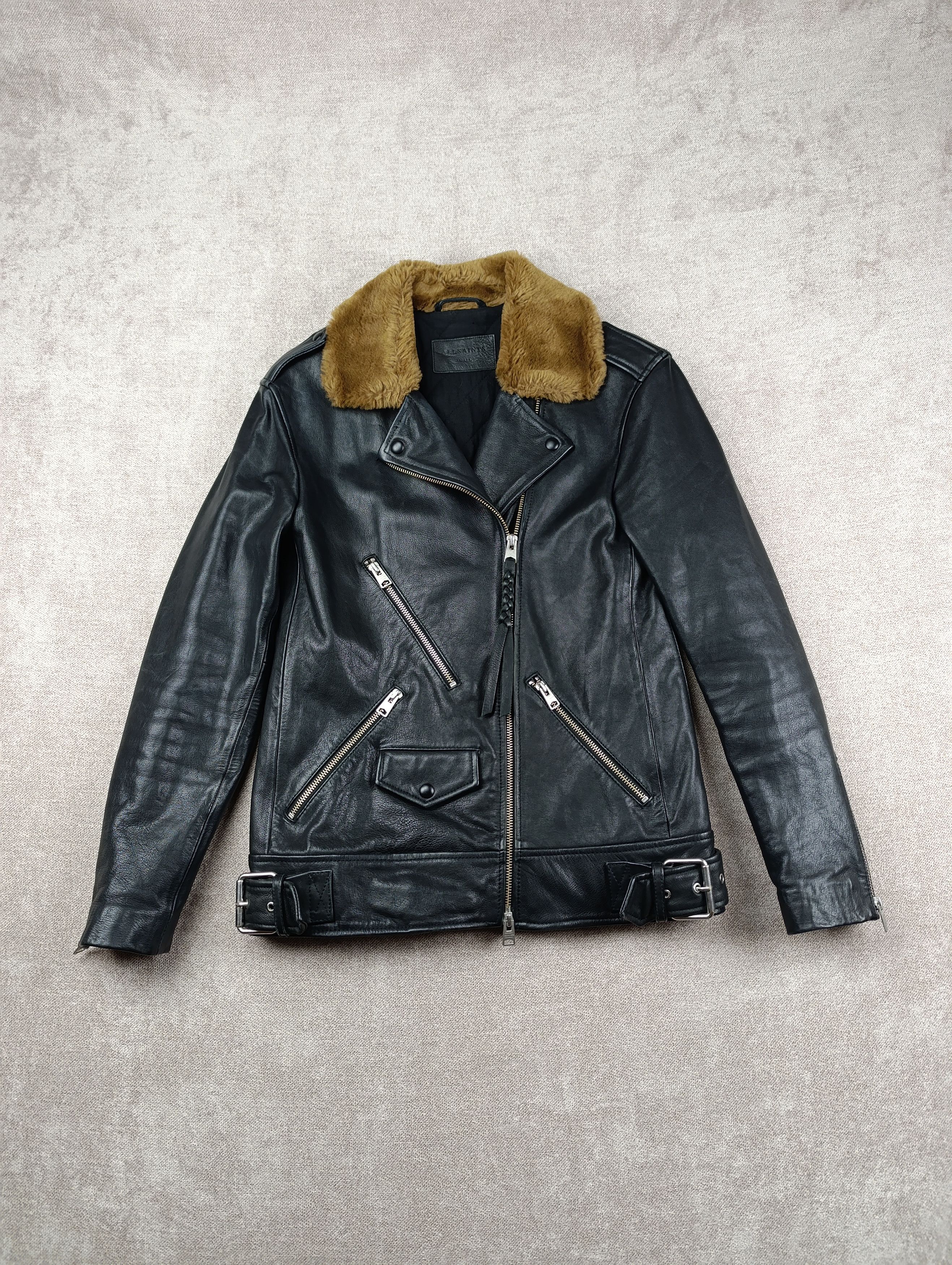 Allsaints ALLSAINTS SHERWOOD BIKER WOMENS BLACK JACKET SIZE S Size S / US 4 / IT 40 - 1 Thumbnail