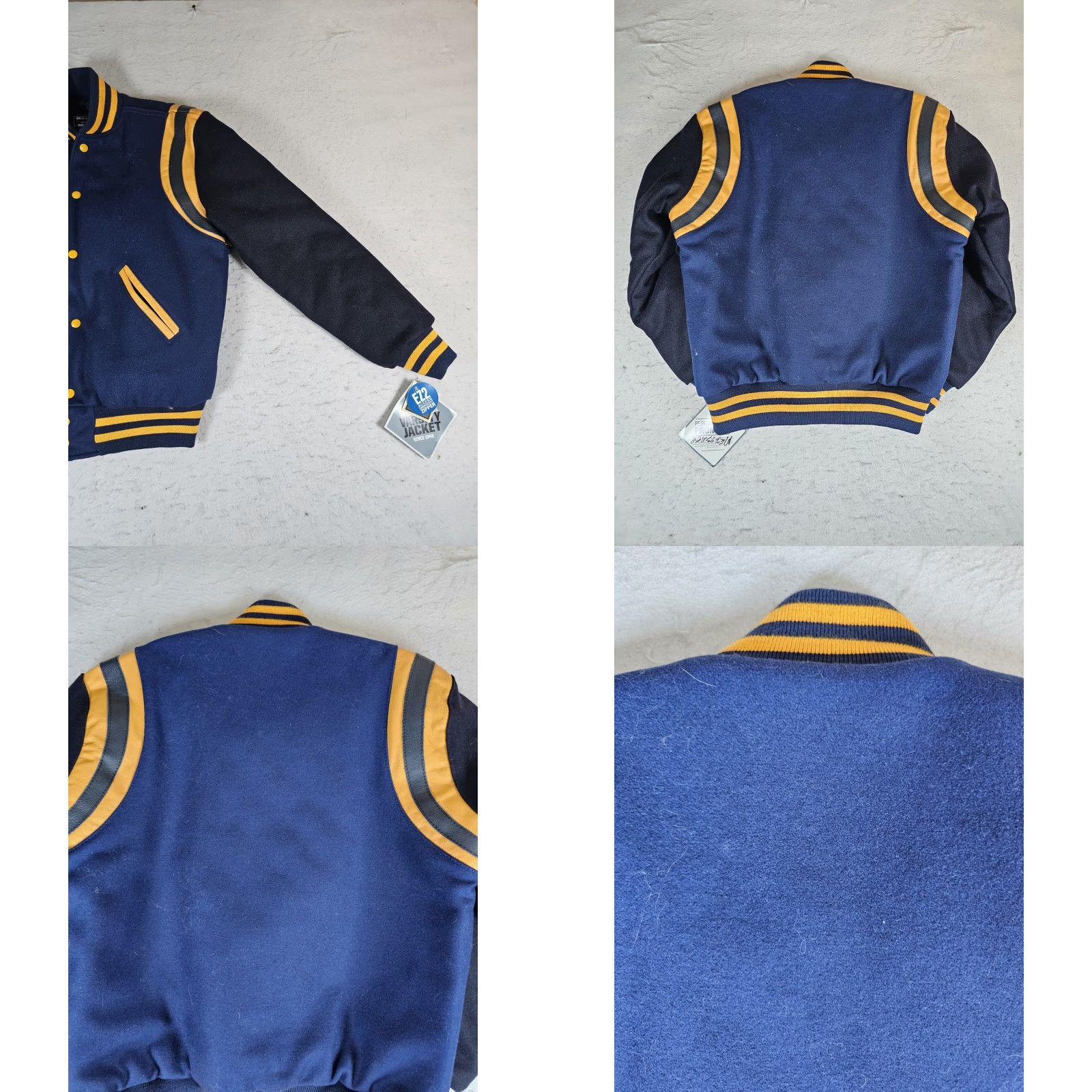 Holloway VINTAGE Holloway The Original Varsity Jacket Blue & Yellow Wool & Leather Jacket Mens Sz S Size US S / EU 44-46 / 1 - 8 Thumbnail