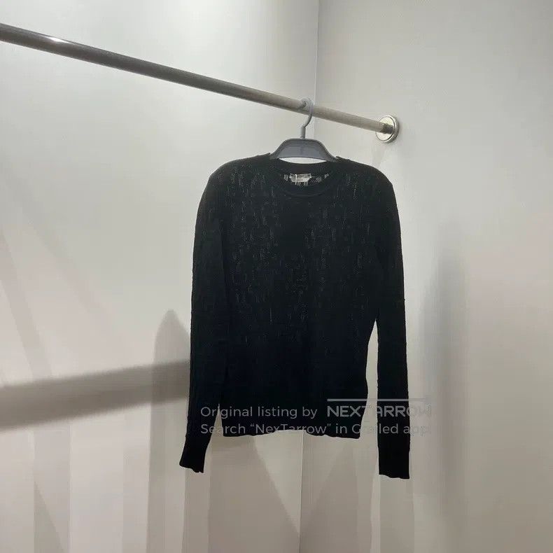 Fendi Printed Dark Pattern Long Sleeve Knit Top