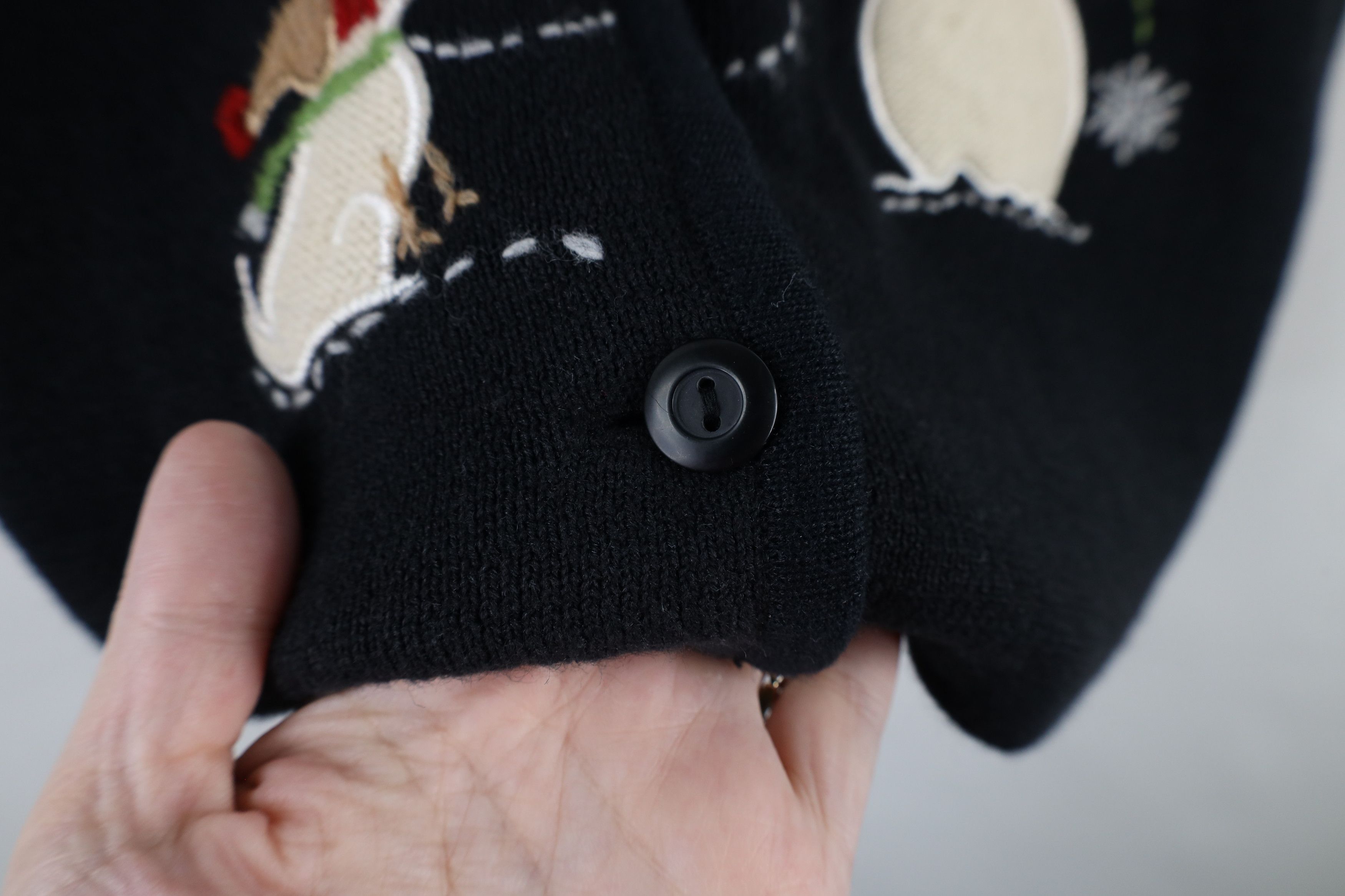 Vintage × Woolrich Woolen Mills Vintage 90s Woolrich Snowman Dog Knit Sweater Vest Black Size L / US 10 / IT 46 - 10 Thumbnail