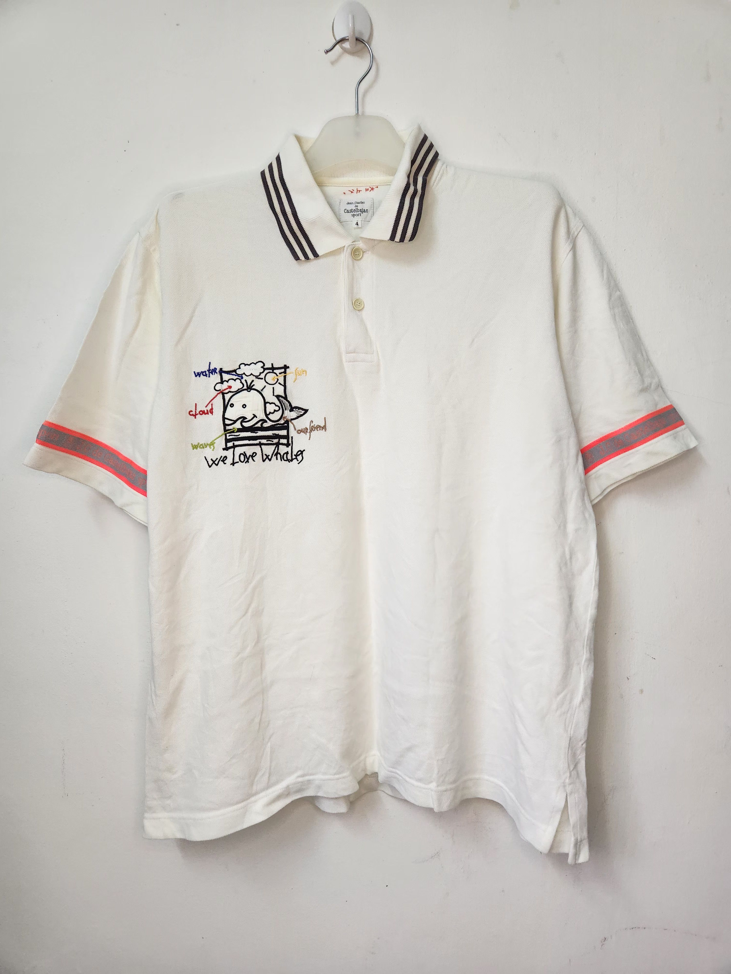 Jean Charles De Castelbajac Vintage Jean Charles De Castelbajac White Polo Shirt Size US XL / EU 56 / 4 - 1 Thumbnail