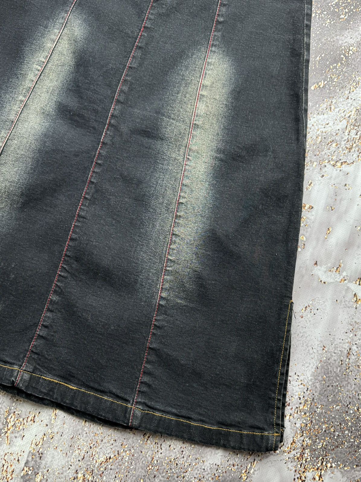 Vintage Vintage Worn Denim Midi Skirt Size 26" / US 2 / IT 38 - 9 Thumbnail
