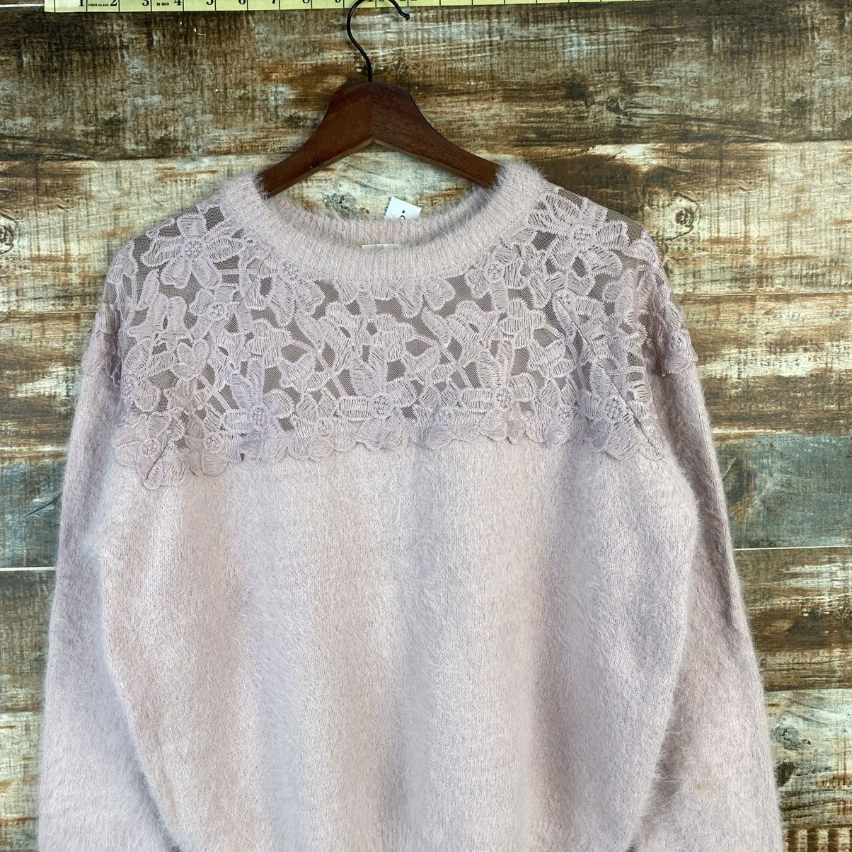 Vintage DL GU Pink Mohair fur shaggy sexy Knitwear #C1092 Size L / US 10 / IT 46 - 2 Thumbnail