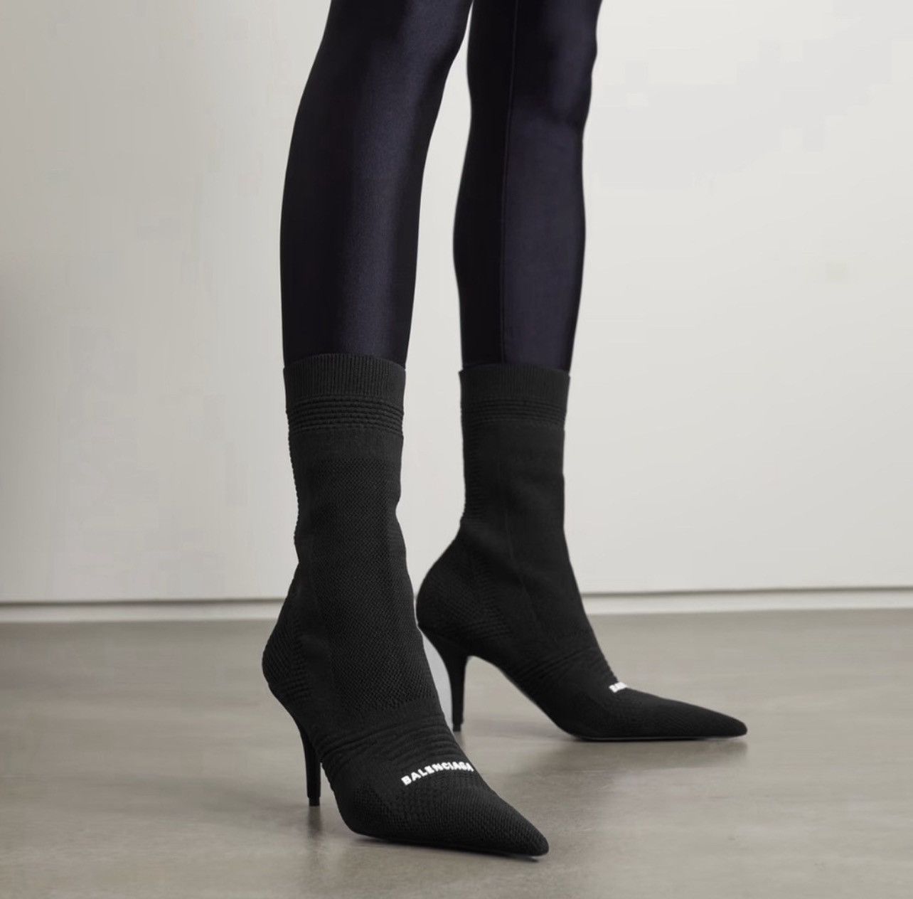Balenciaga Balenciaga Knife 2.0 logo-appliquéd stretch-knit ankle boots Size US 6 / IT 36 - 2 Thumbnail