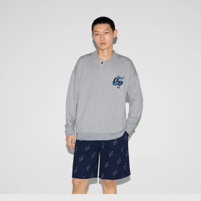 Gucci o1s1wg110925 Printed Cotton Jersey Sweatshirt in Gray Size US XL / EU 56 / 4 - 3 Thumbnail