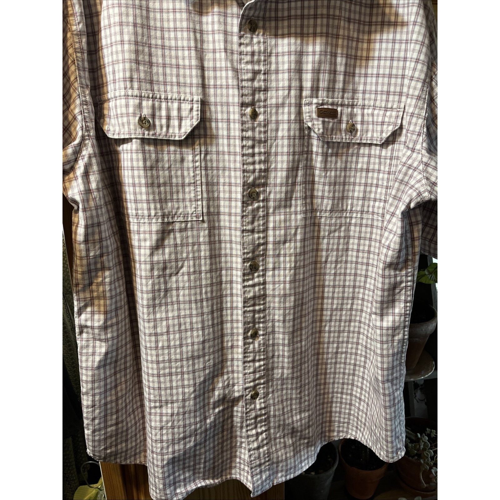 Carhartt Carhartt Shirt Men’s XL White Checkered Plaid SS Button Up Size US XL / EU 56 / 4 - 6 Thumbnail