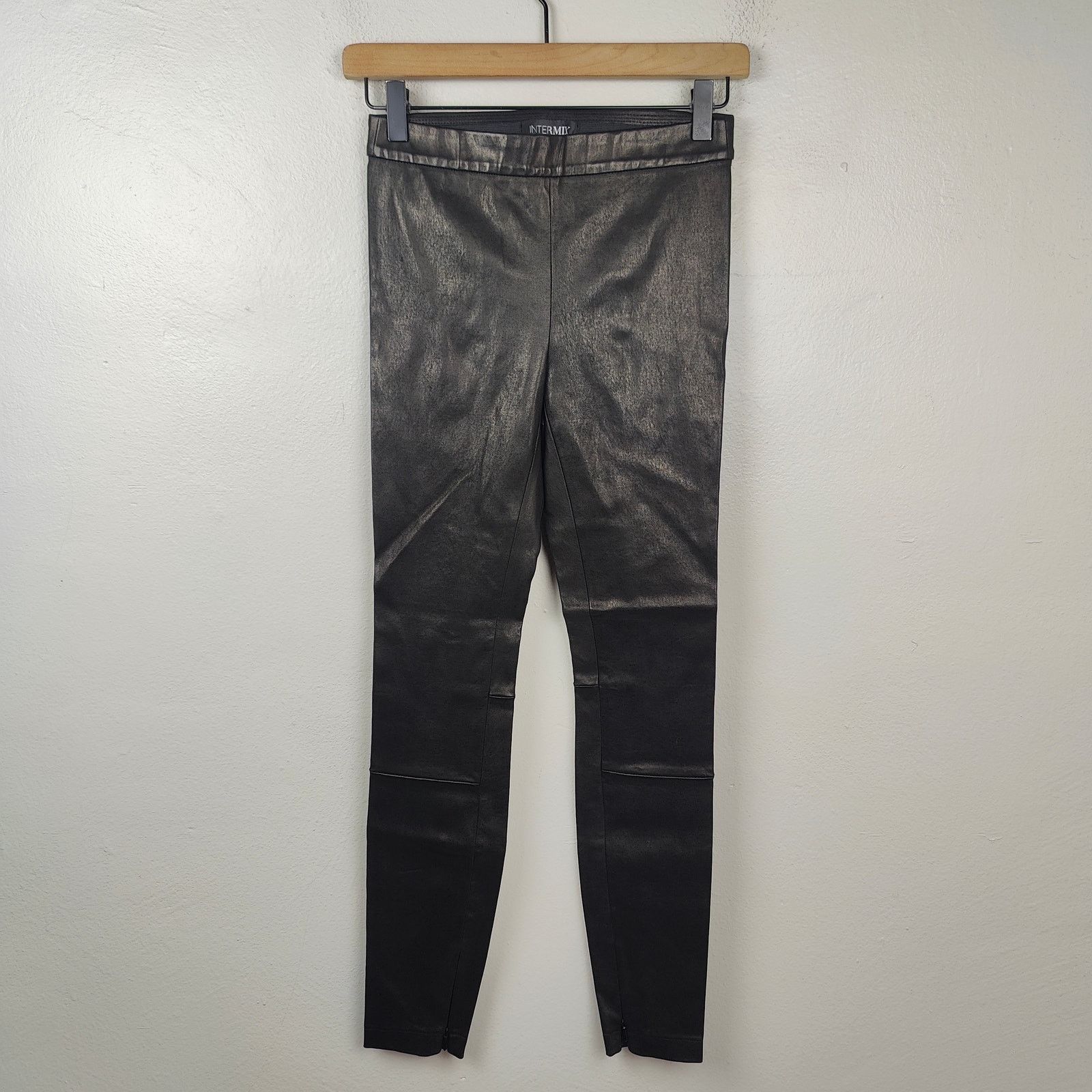 Other Intermix Melanie Lamb Leather Pants Womens 0 Black Leggings Size 25" / US 0 / IT 36 - 1 Thumbnail