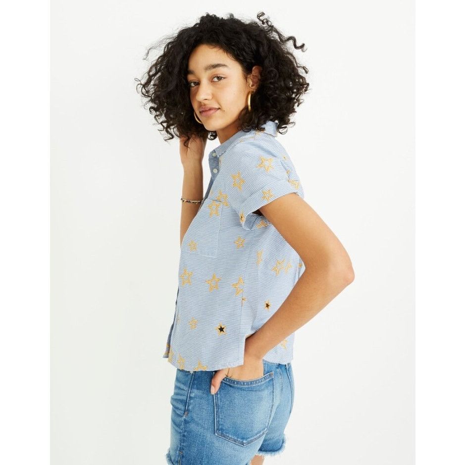Madewell Madewell Star Embroidered Striped Shirt XS Size XS / US 0-2 / IT 36-38 - 7 Thumbnail