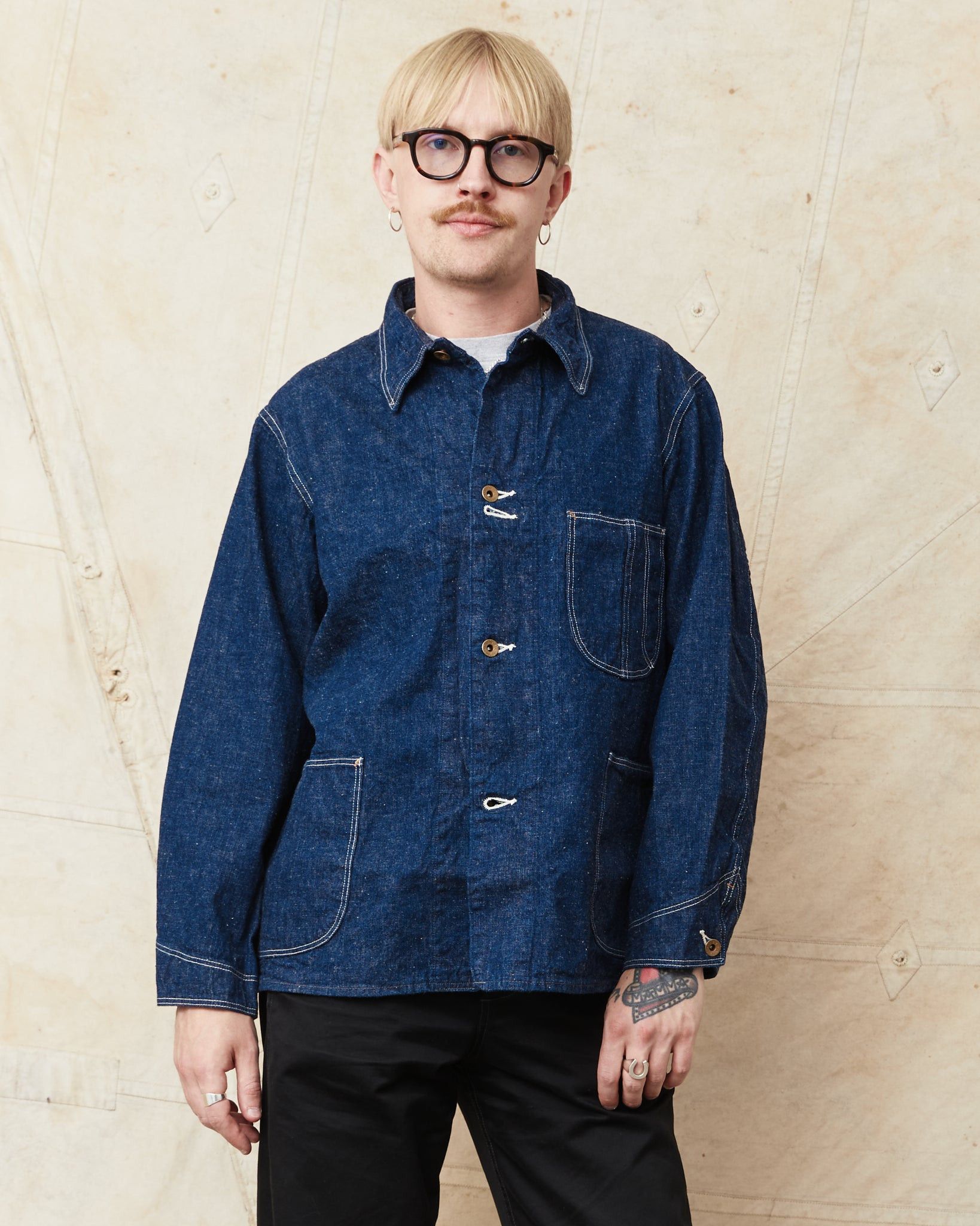 Orslow Vintage 40's ORSLOW Chore Jacket Denim Size US S / EU 44-46 / 1 - 8 Thumbnail