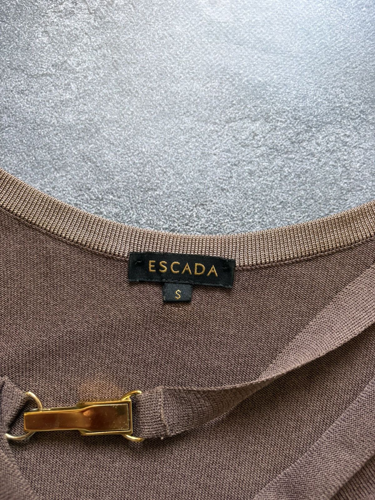 Escada Vintage Escada Luxury Draped Gold Detail Elegant Dress Size S / US 4 / IT 40 - 5 Thumbnail