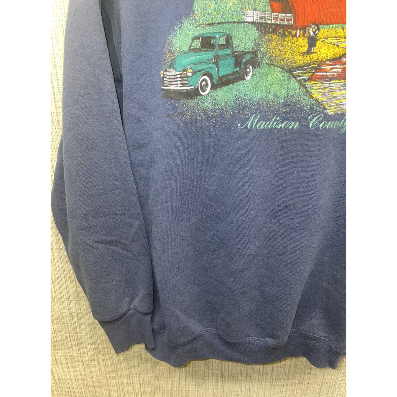 Fruit Of The Loom VINTAGE Fruit Of The Loom Best Made In USA Madison County Crewneck Mens XL Dark Blue Crewneck USA Madison County XL Mens Blue Size US XL / EU 56 / 4 - 3 Thumbnail
