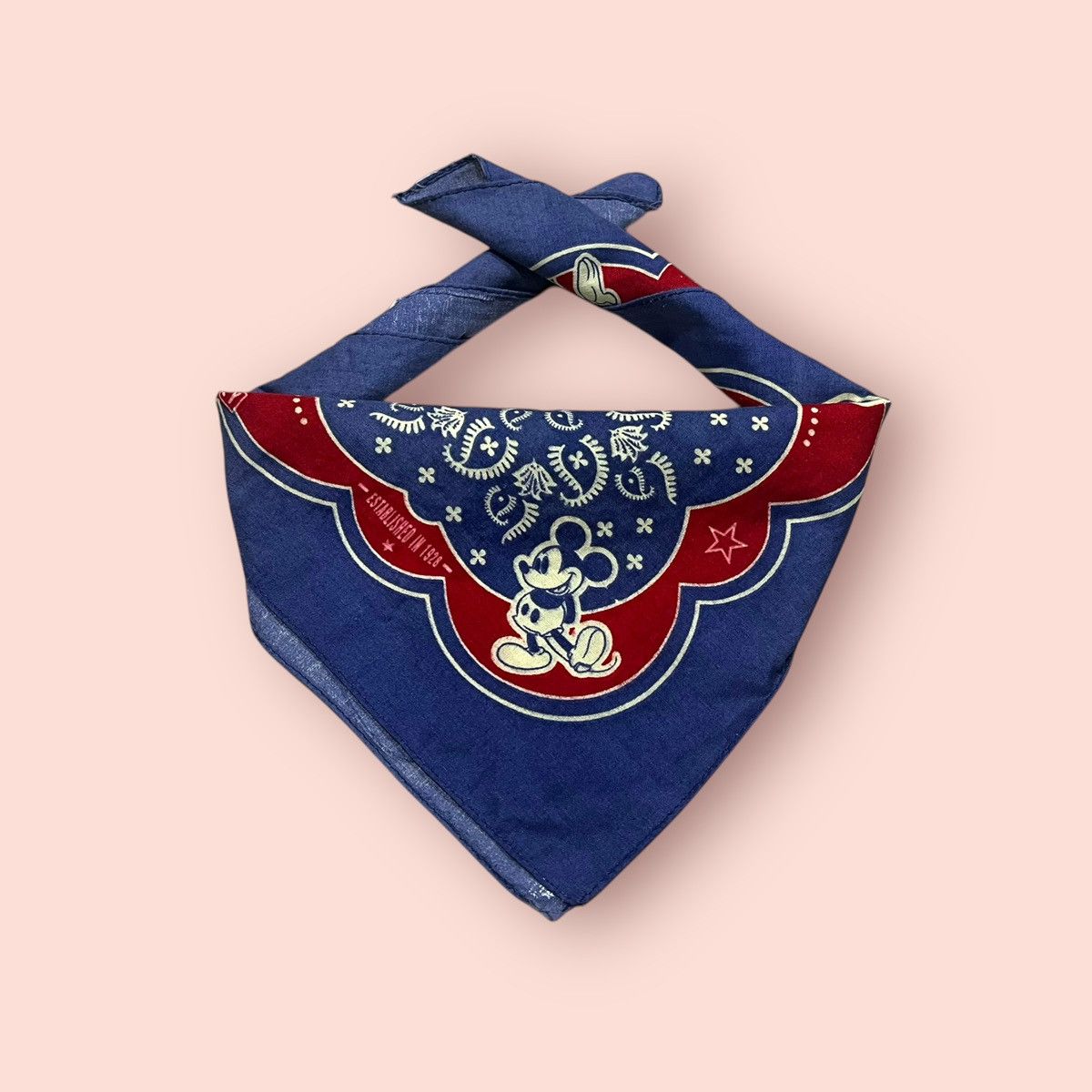 VINTAGE DISNEY MICKEY MOUSE BANDANA / HANDKERCHIEF / SCARF