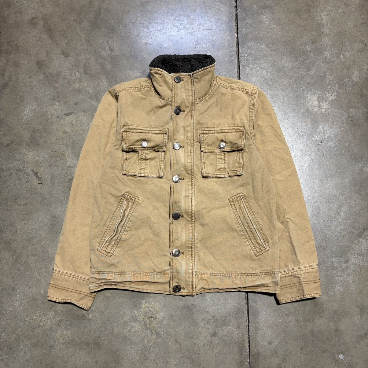 Aeropostale Vintage Aeropostale Canvas Jacket Sherpa Plaid Lined WolfJaw Size US S / EU 44-46 / 1 - 3 Thumbnail