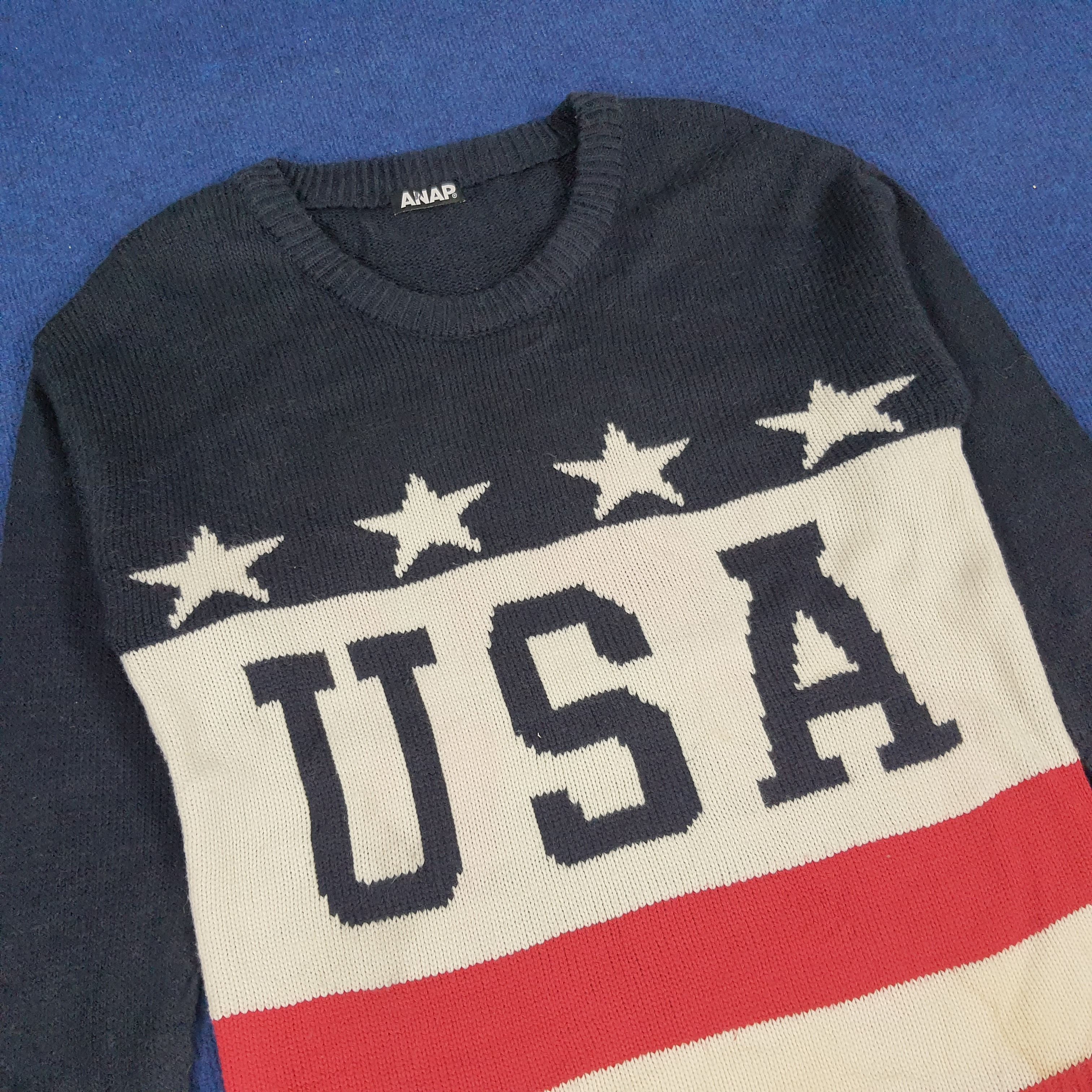 Vintage Vintage USA Spell Out Knitted Winter Sweatshirts Size US S / EU 44-46 / 1 - 2 Thumbnail