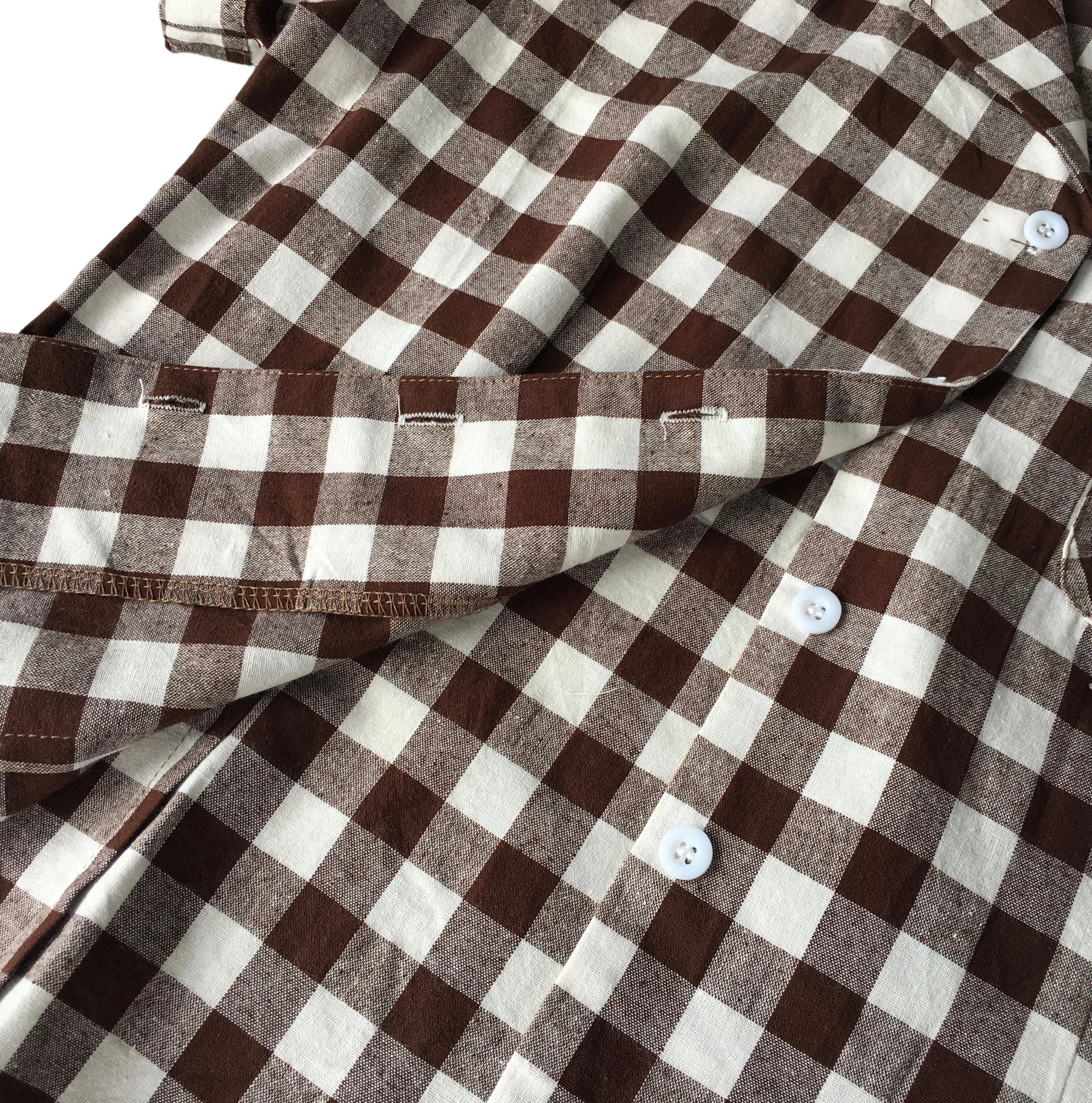 Other Women Blouse Khaki&White Checker Short Sleeves Vintage Shirt Size 3XL / US 20-22 - 6 Thumbnail