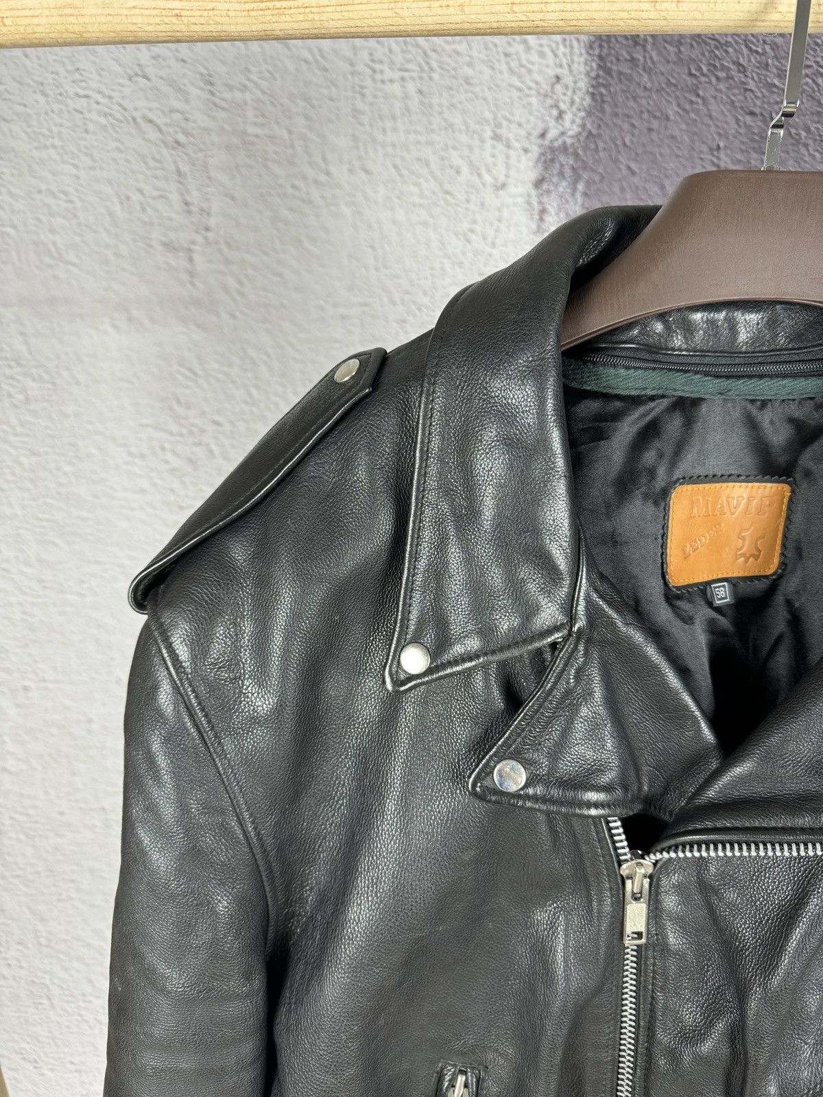 Vintage Mavip Leder Vintage Motorcycle Heavy Leather Black jacket Size US XXL / EU 58 / 5 - 4 Thumbnail