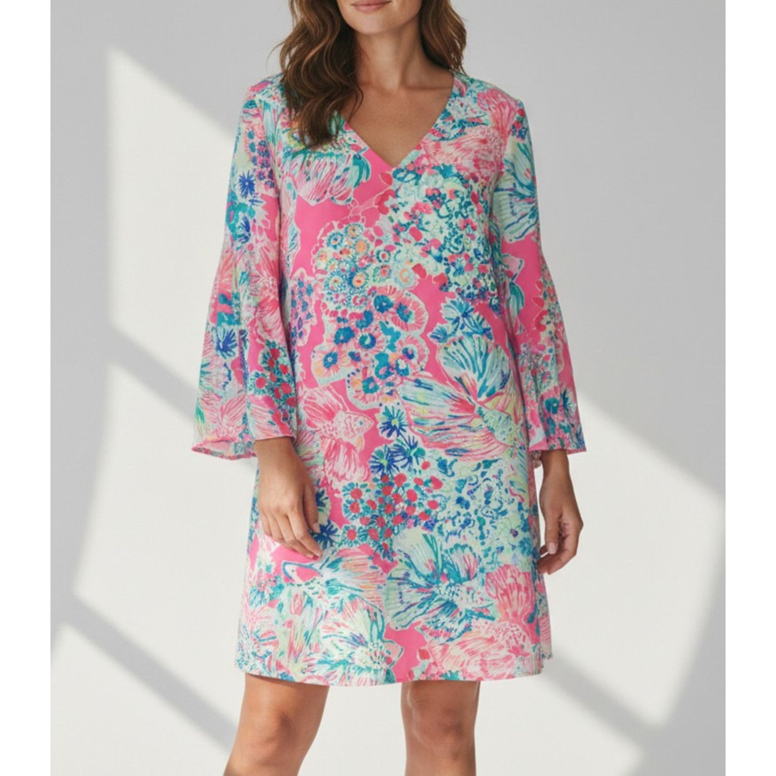 Lilly Pulitzer NWoT LILY PULITZER Tiki Pink Gypsea Miri Silk Dress Size 00 Size XXS / US 00 / IT 34 - 1 Thumbnail