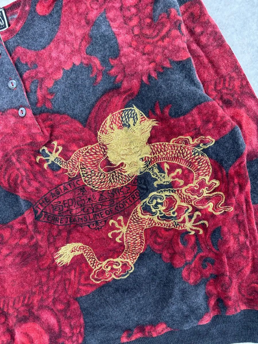 Gianfranco Ferre 2000s Gianfranco Ferre Dragon Red Black Henley Longsleeves Size US S / EU 44-46 / 1 - 8 Thumbnail