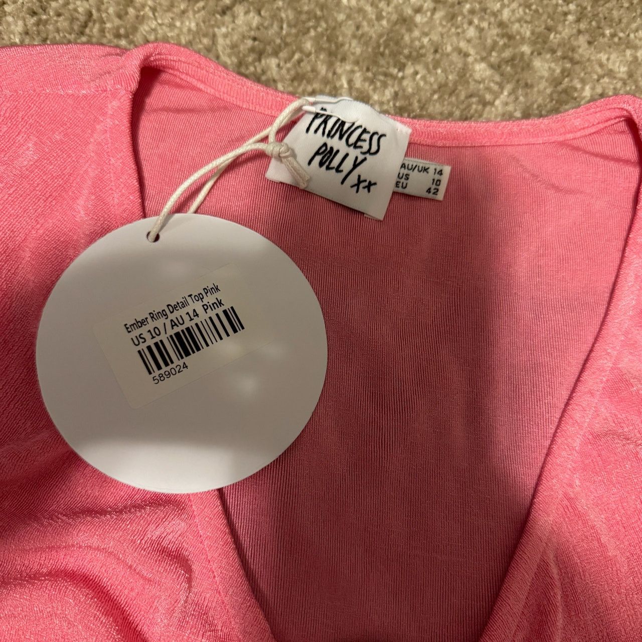 PRINCESS POLLY NWT Princess Polly Long Sleeve Pink Open Front Top Size L / US 10 / IT 46 - 5 Thumbnail