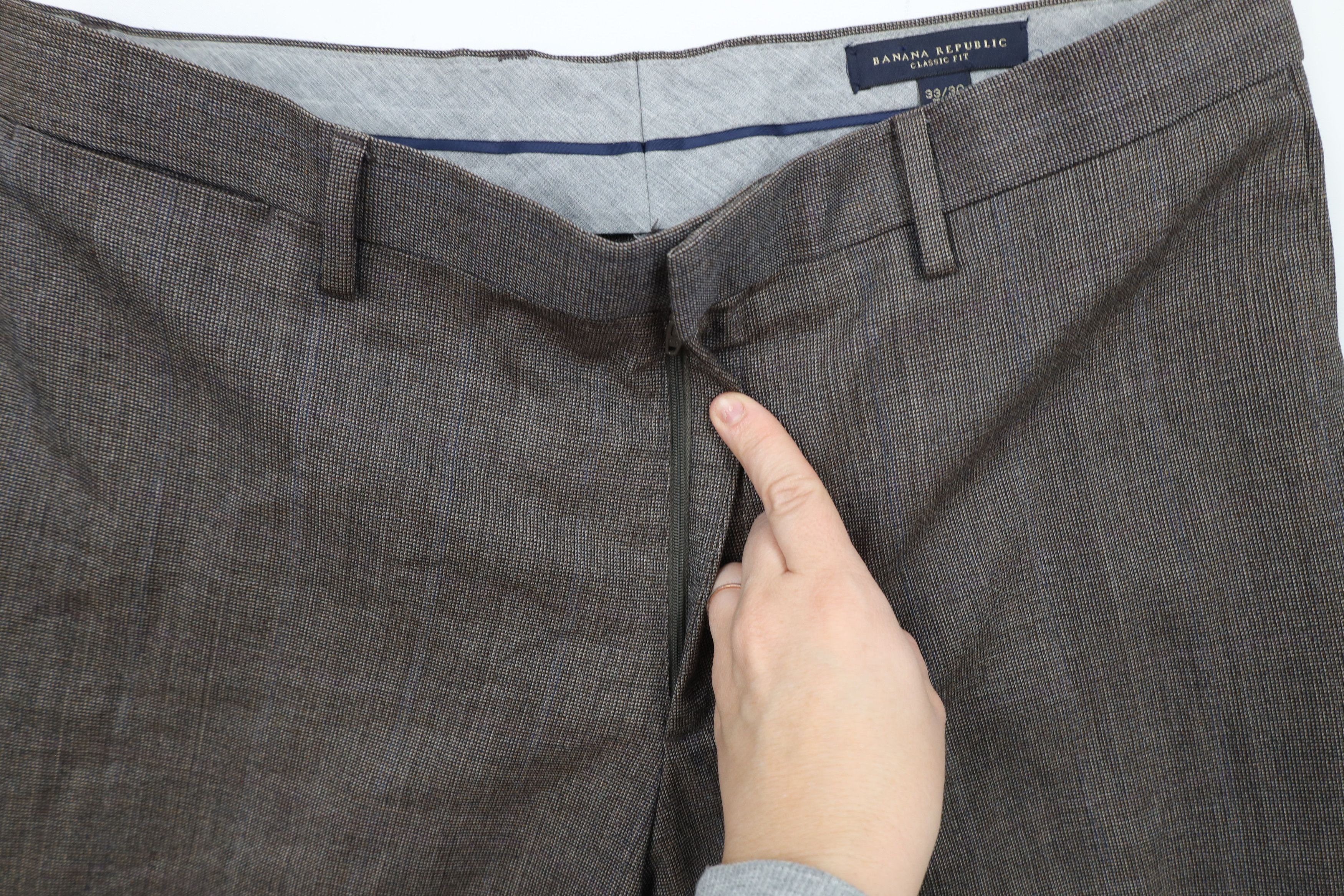 Banana Republic × Vintage Banana Republic Fit Wool Wide Leg Chino Pants Trousers Brown Size US 33 - 5 Thumbnail