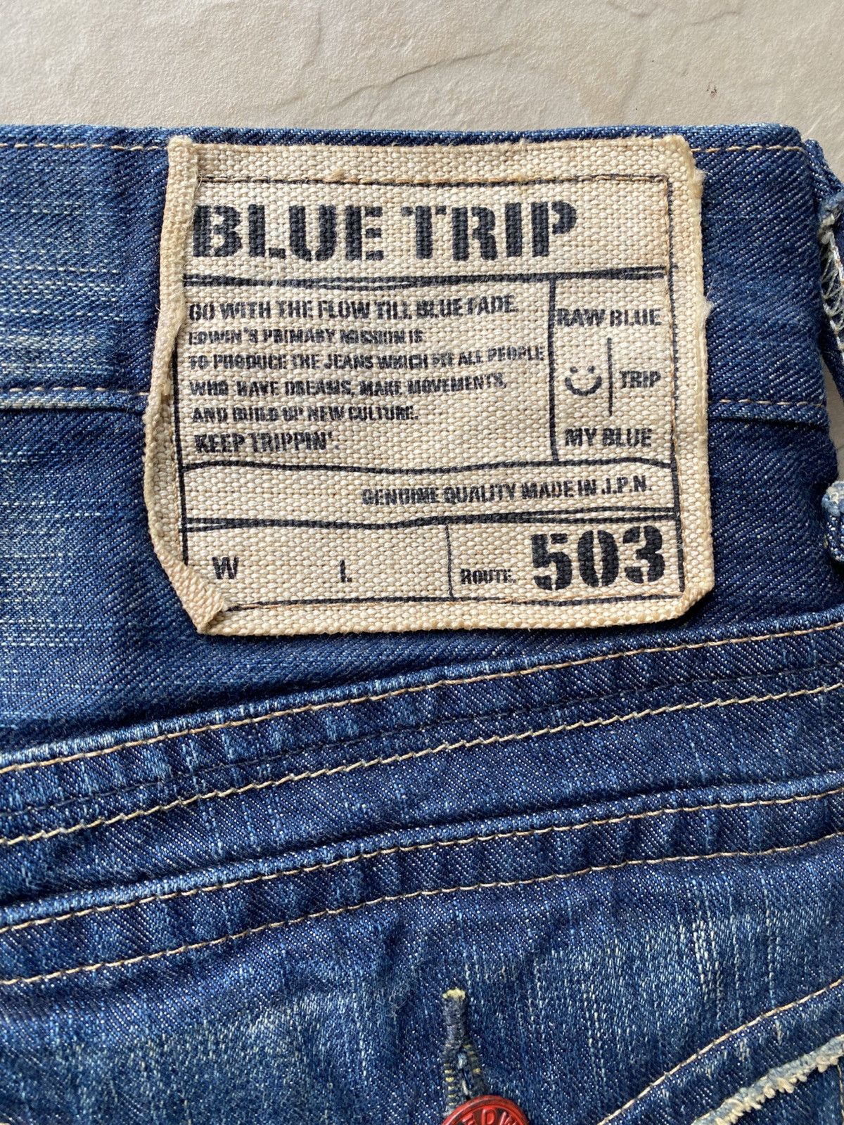 Edwin × Japanese Brand Edwin Blue Trip flared distressed jeans Size US 34 / EU 50 - 5 Thumbnail
