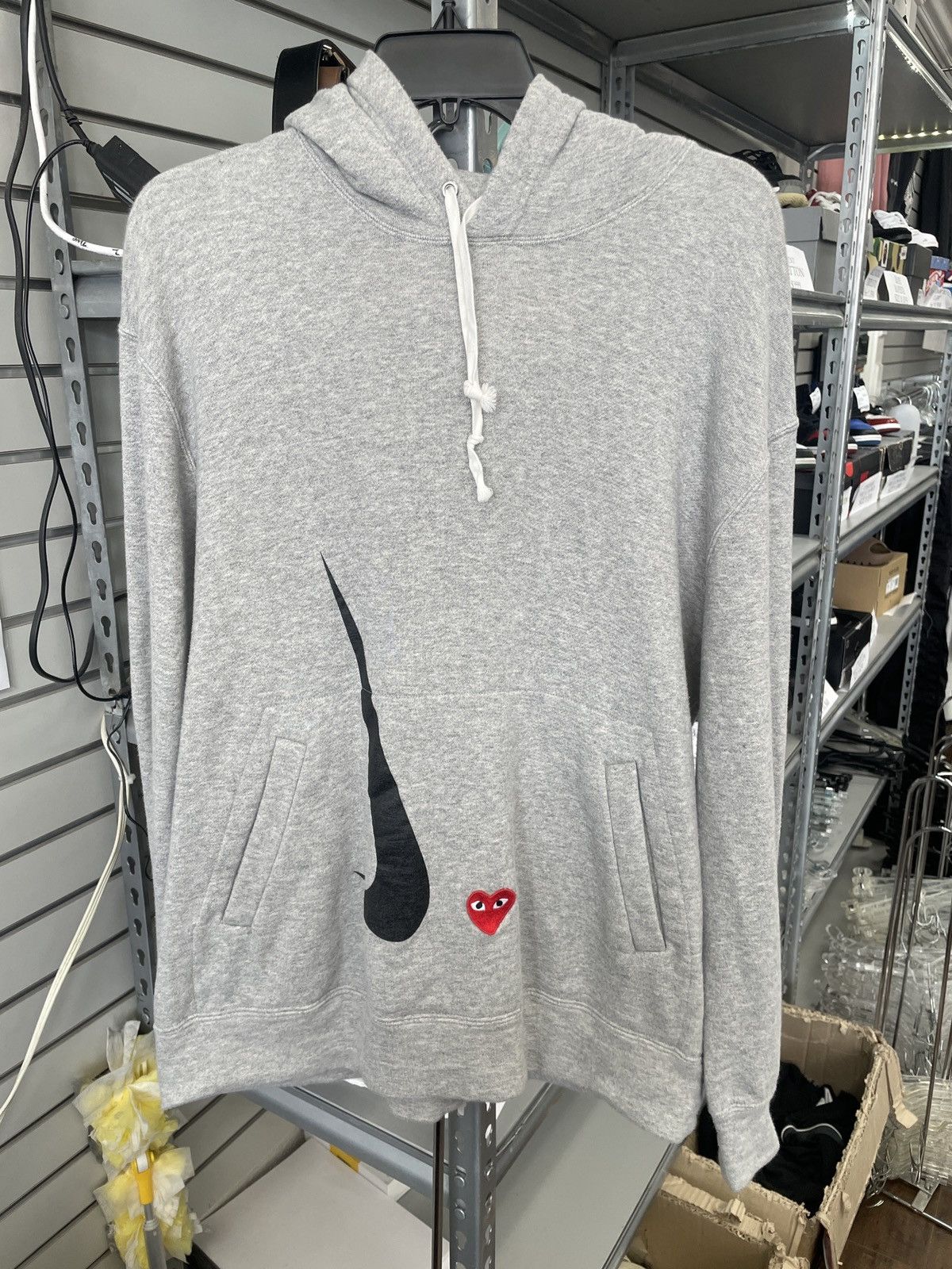 Comme des Garcons × Nike COMME DES GARCONS PLAY NIKE HOODIE L GRAY Size US L / EU 52-54 / 3 - 2 Thumbnail