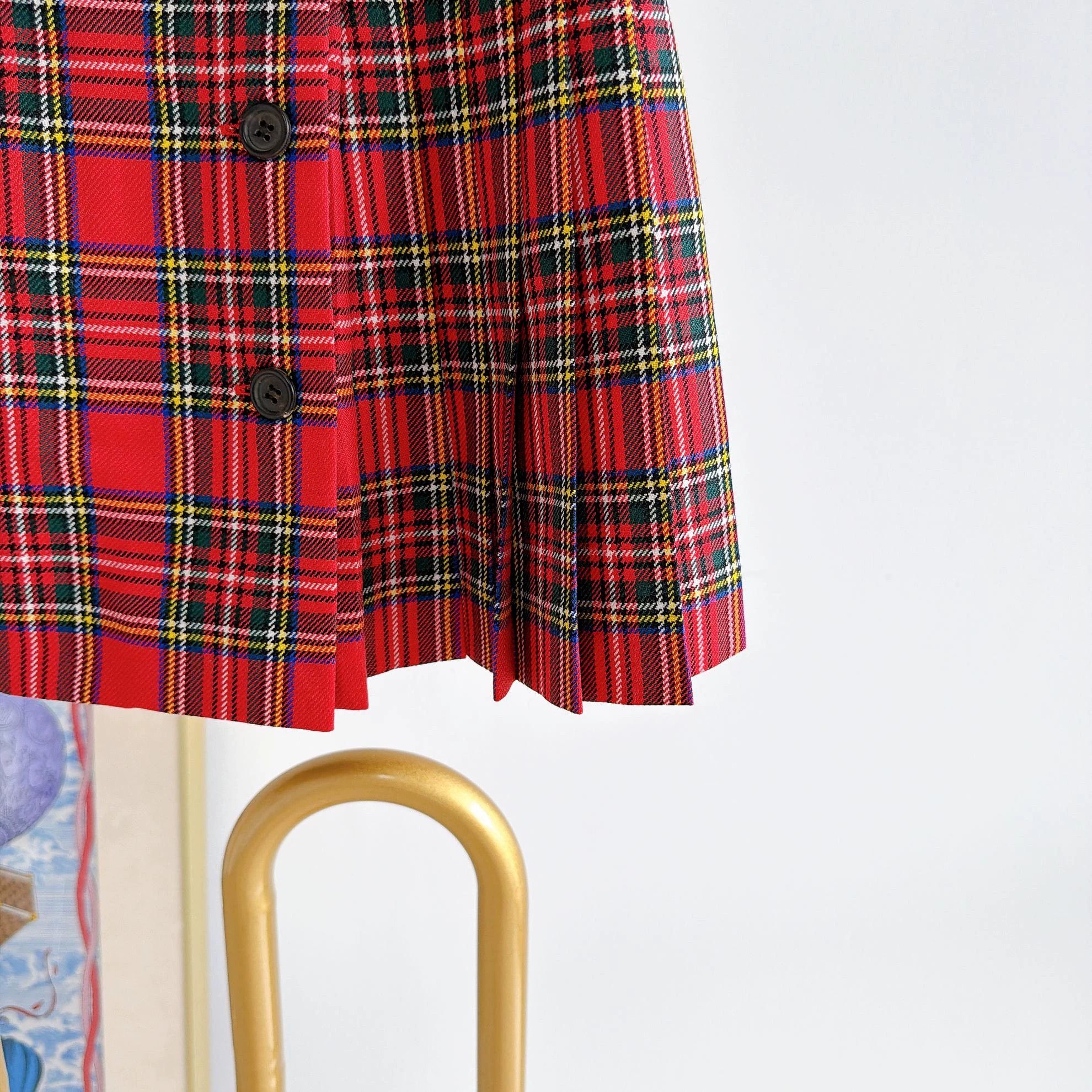 Miu Miu MIU MIU Red Checkered Skirt 42 9108 Size 28" / US 6 / IT 42 - 4 Thumbnail