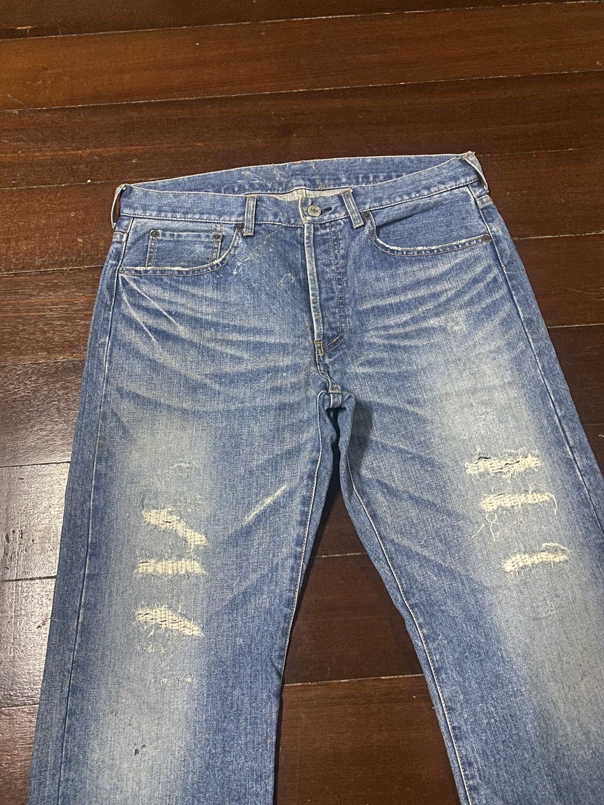 Takeo Kikuchi Rare Vintage design Takeo Kikuchi jeans distressed boro Size US 34 / EU 50 - 7 Thumbnail