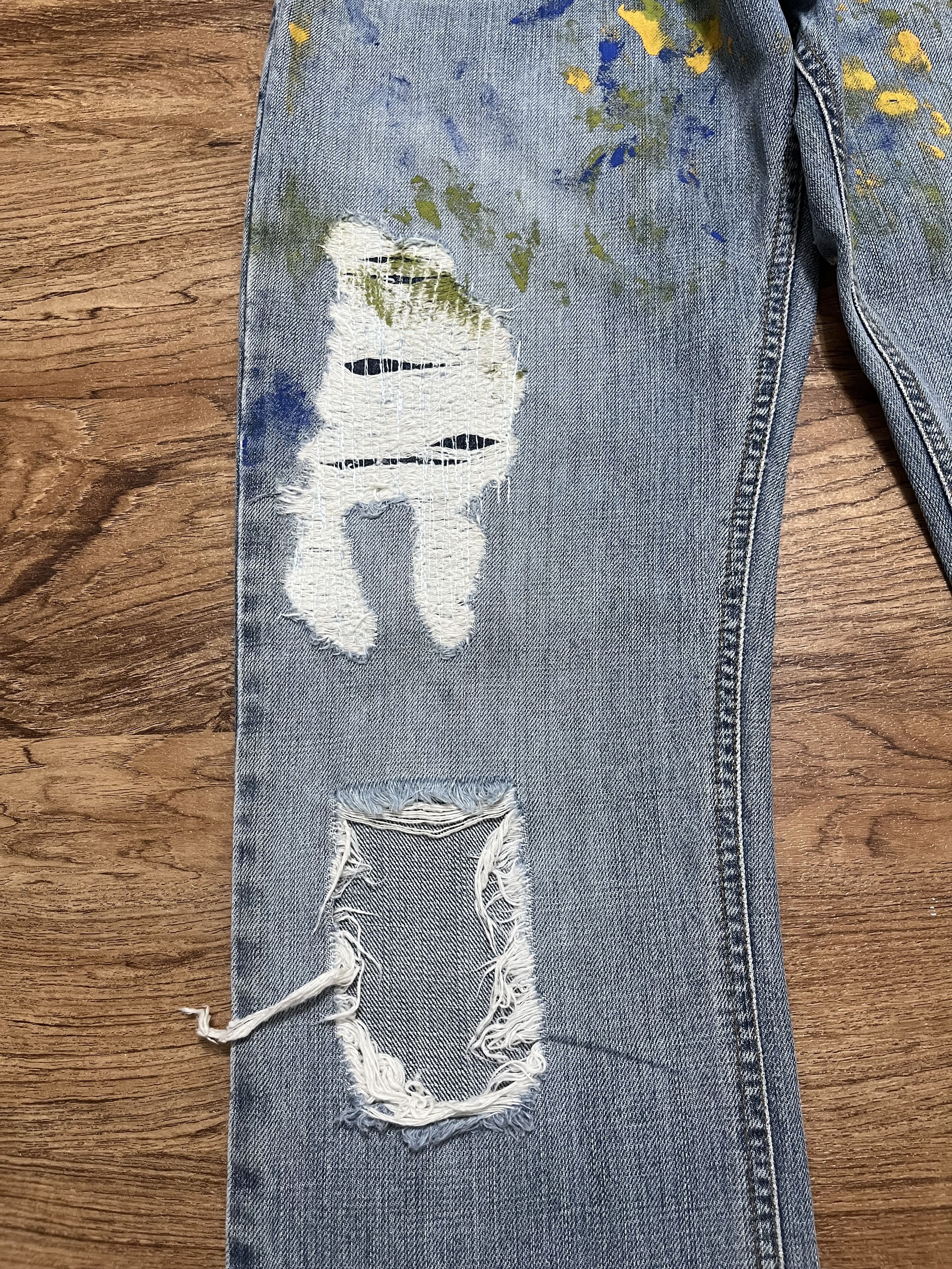 Dolce & Gabbana Dolce & Gabbana "DG" Messy Painted Distressed Jeans Size US 32 / EU 48 - 4 Thumbnail
