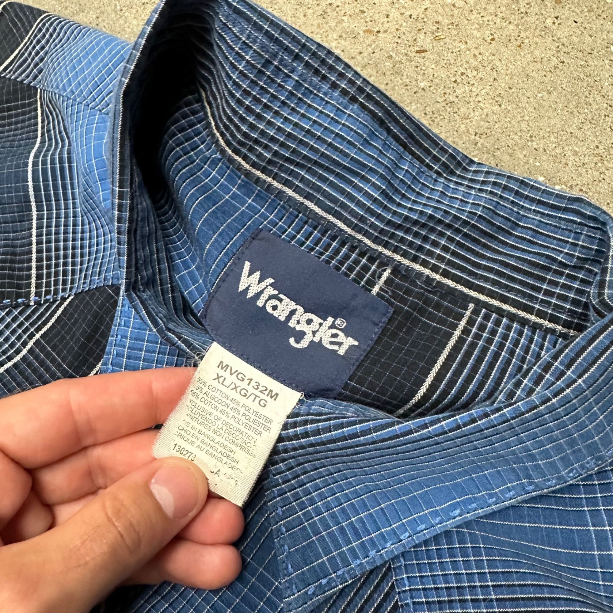 Vintage × Wrangler Vintage Wrangler Brushpopper Style Plaid Pearl Snap Western Size US XL / EU 56 / 4 - 3 Thumbnail