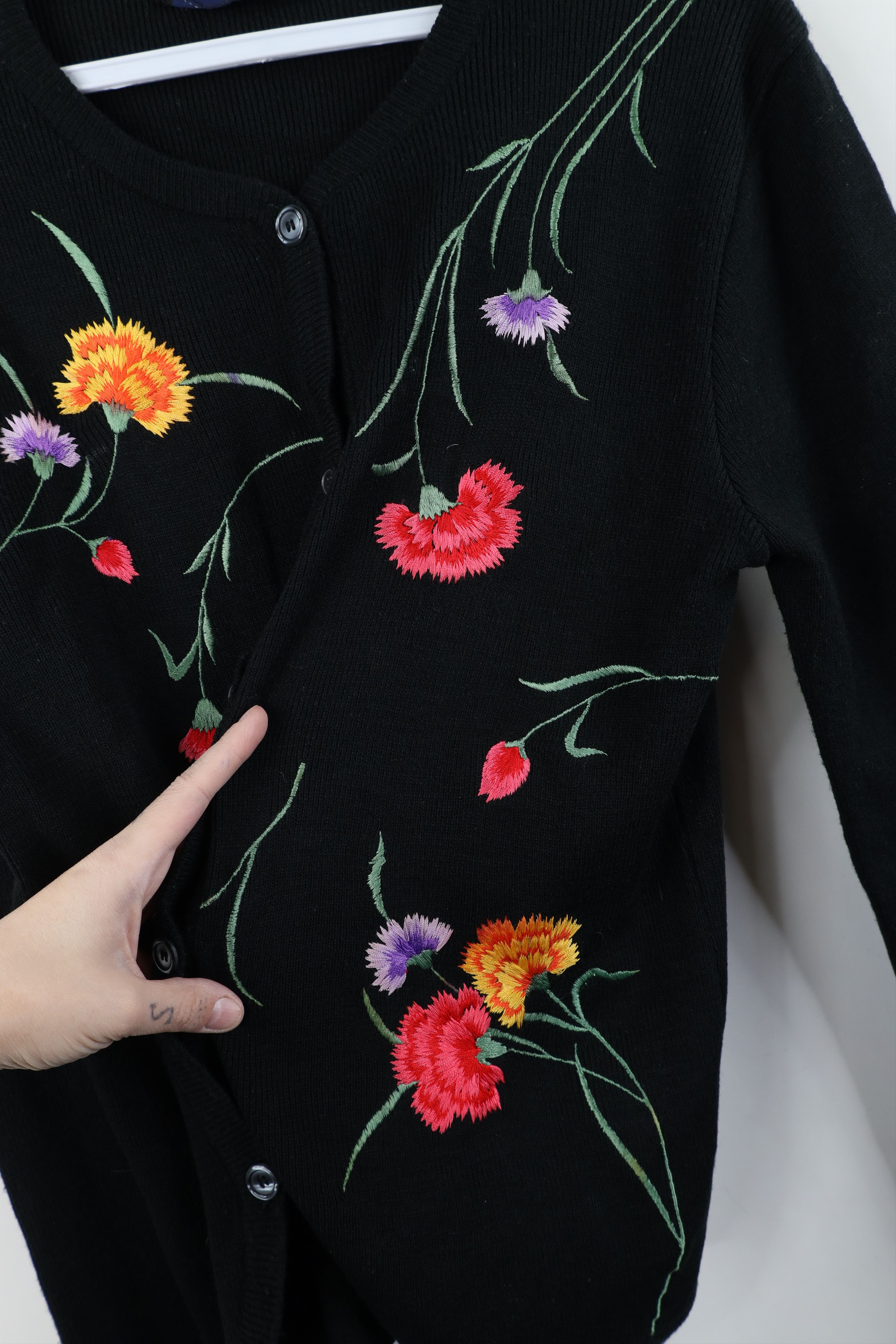 Vintage Vintage 70s Streetwear Flower Knit Cardigan Sweater Size S / US 4 / IT 40 - 10 Thumbnail