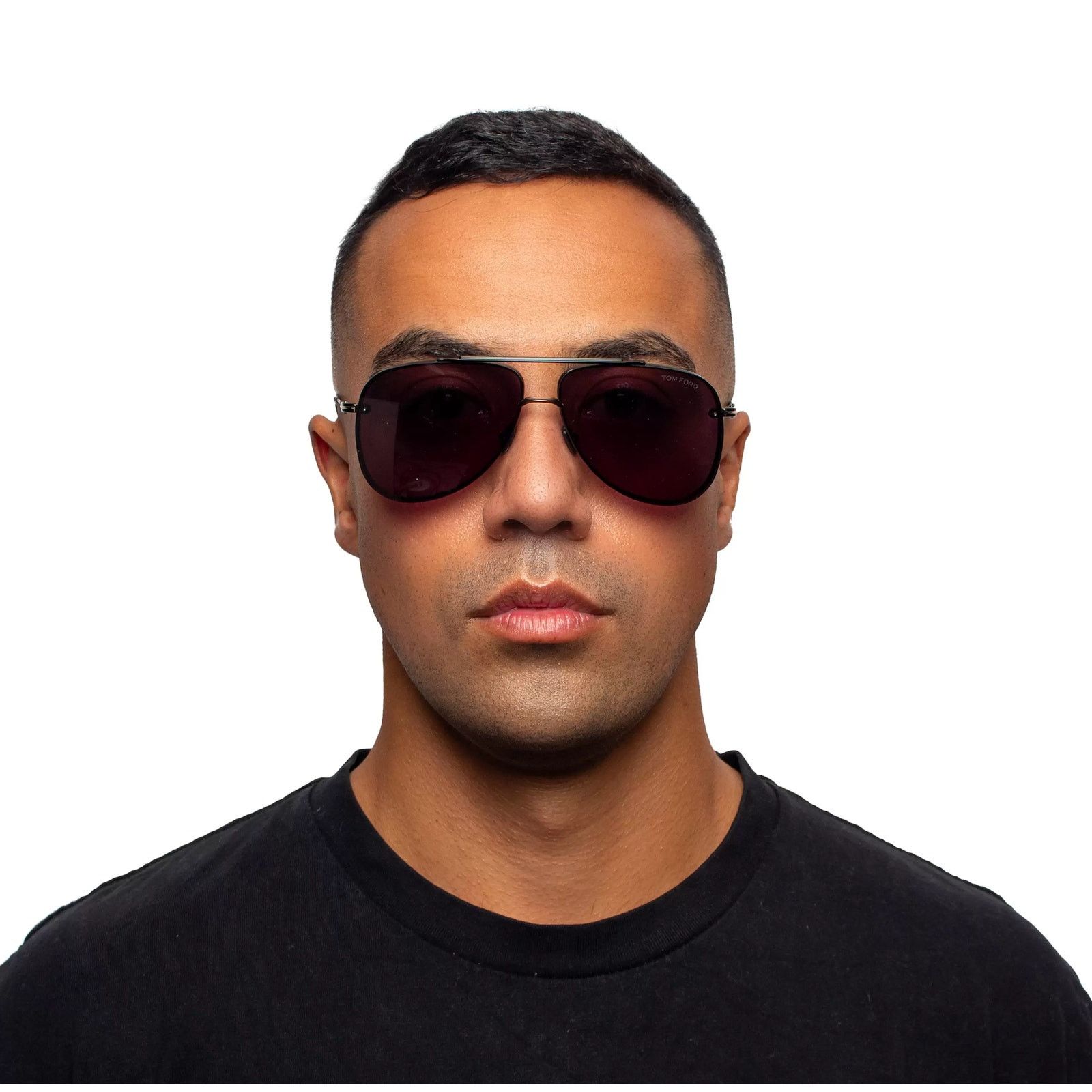 Tom Ford TOM FORD Sunglasses FT1071 01A Leon Shiny Black/Smoke Grey Size ONE SIZE - 3 Thumbnail