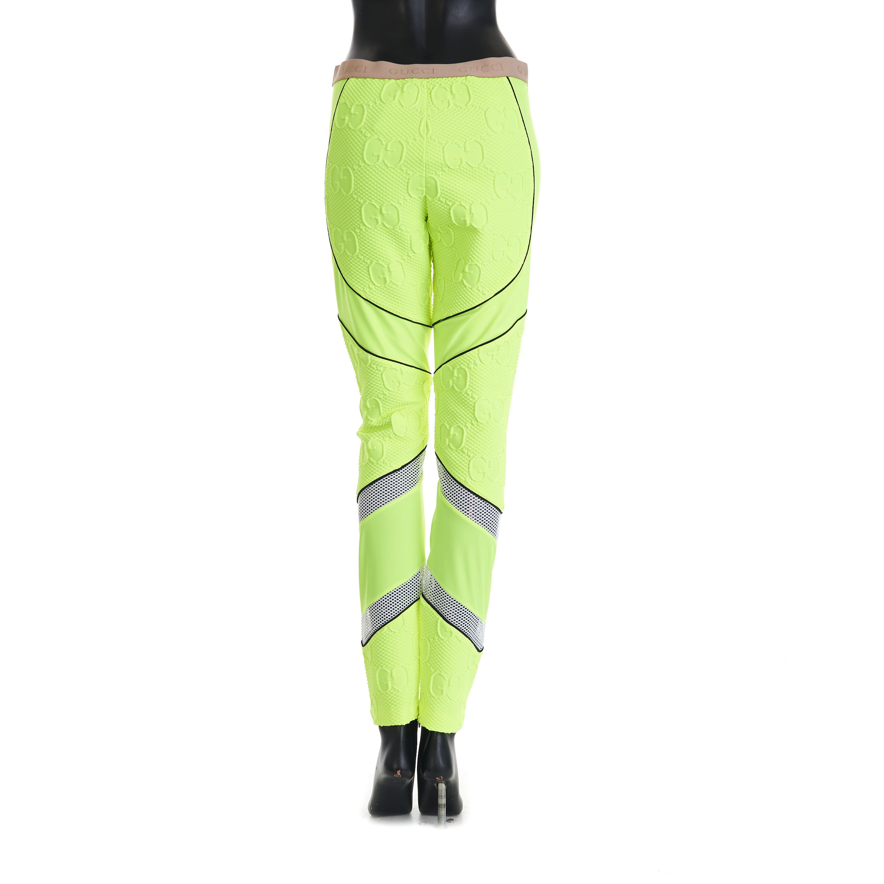 Gucci GG Stretch Jersey Neoprene Leggings In Fluorescent Yellow Size US 34 / EU 50 - 5 Thumbnail