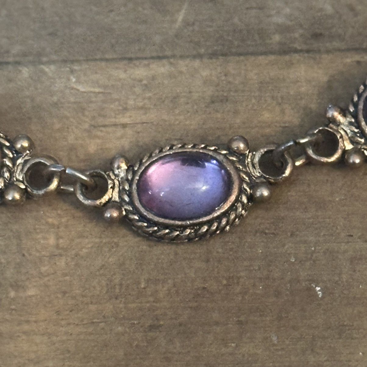 Vintage Vintage purple cabochon link necklace Size ONE SIZE - 3 Thumbnail