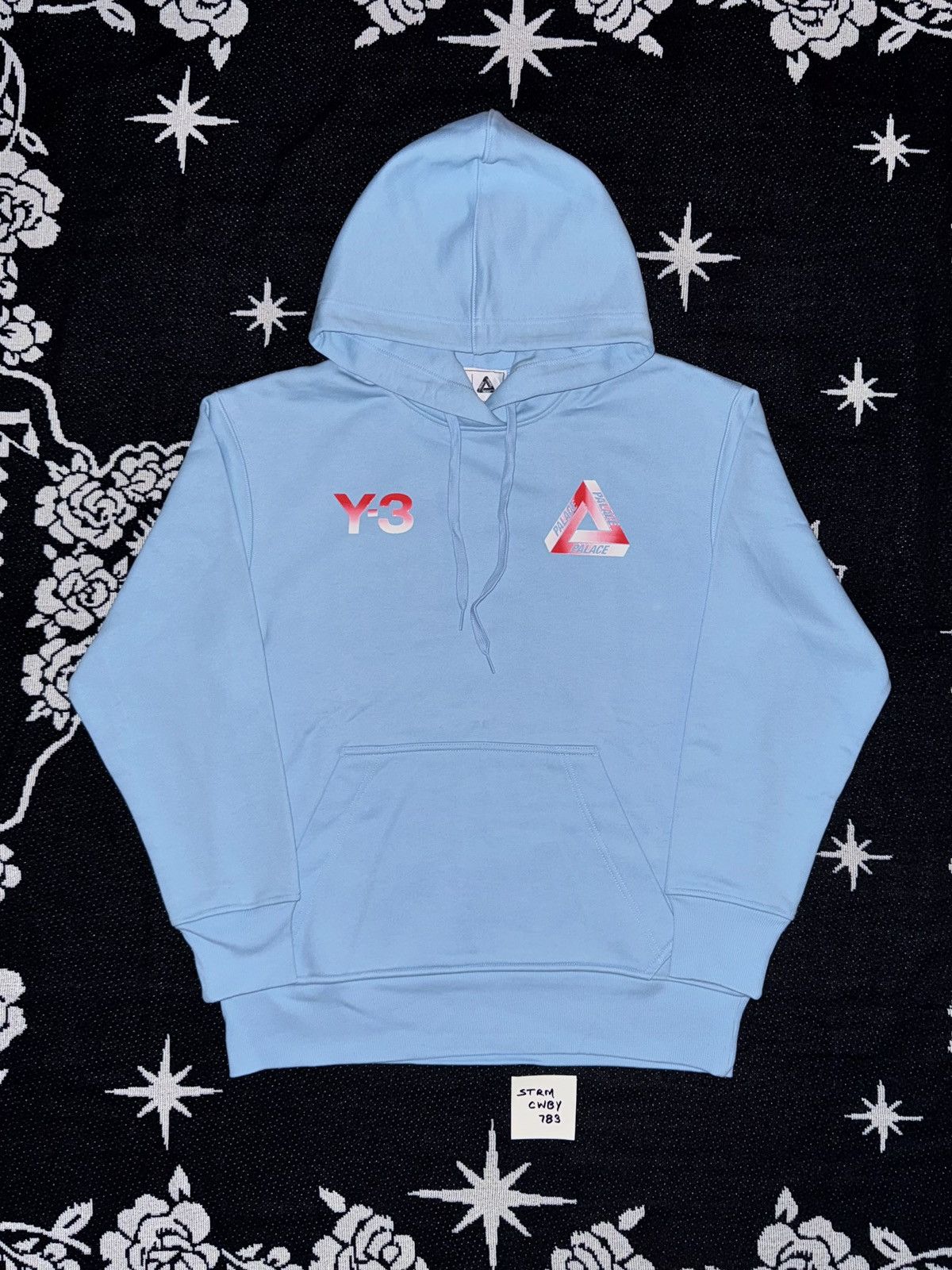 Palace x Y-3 Logo Hoodie Blue S (HN9876)