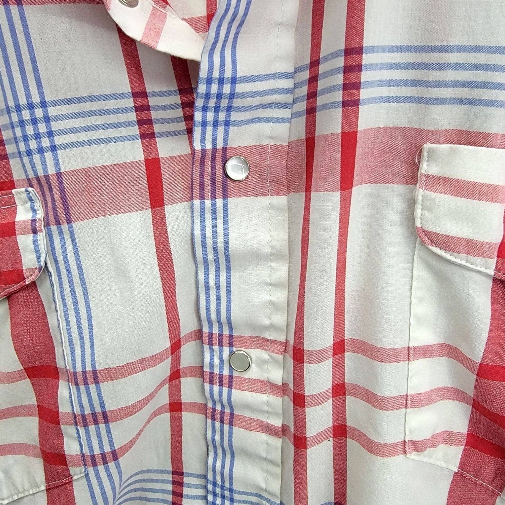 Vintage VINTAGE Flying R Ranchwear Western Pearl Snap Shirt Mens 17.5 35 Stripe plaid Red Cotton Blend Button-Up Long Sleeve Western Mens Size US XXL / EU 58 / 5 - 3 Thumbnail