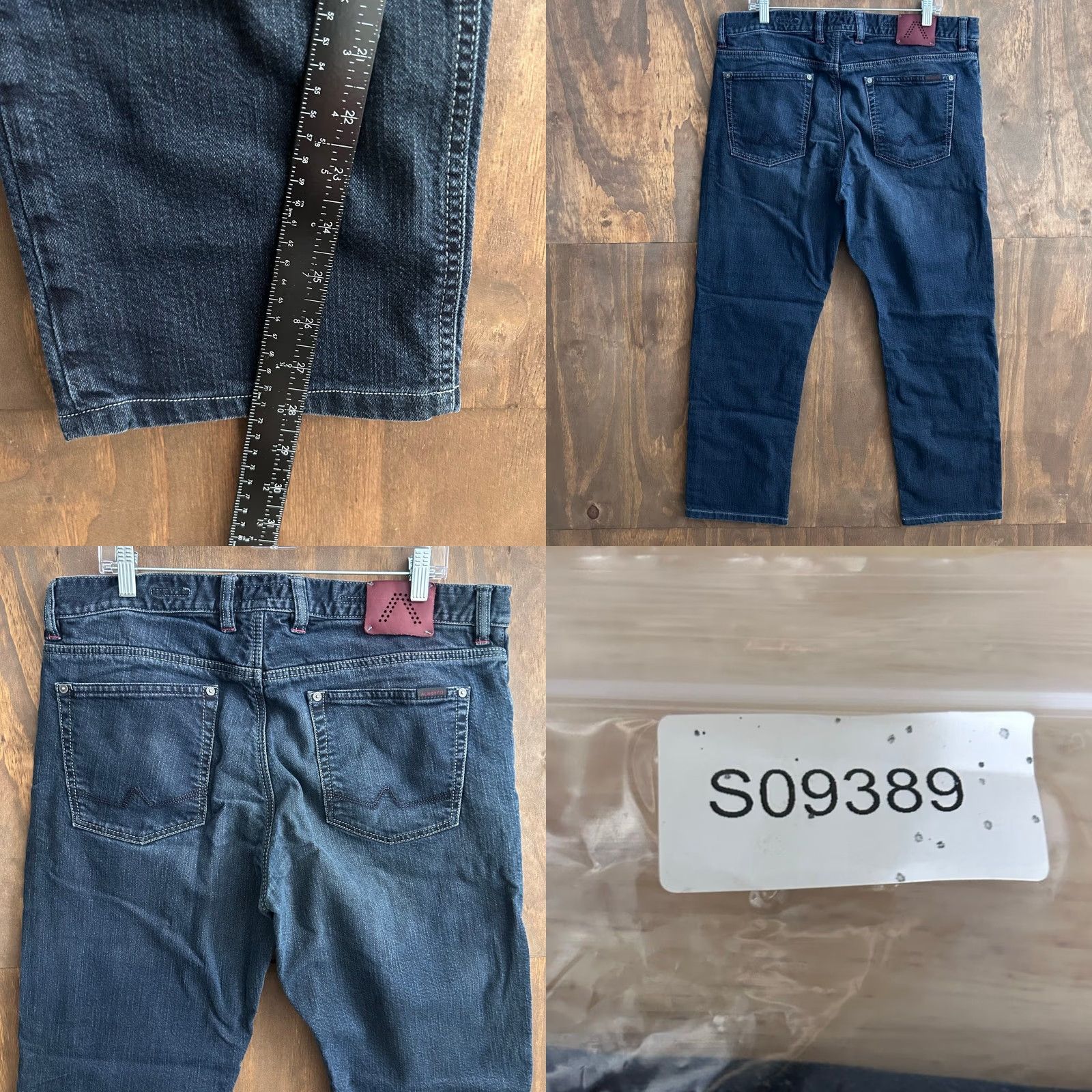 Vintage Alberto Jeans Blue Denim Stone Modern Fit Stretch 38x34 5-Pocket Bootcut Denim Mens Size US 37 - 8 Thumbnail