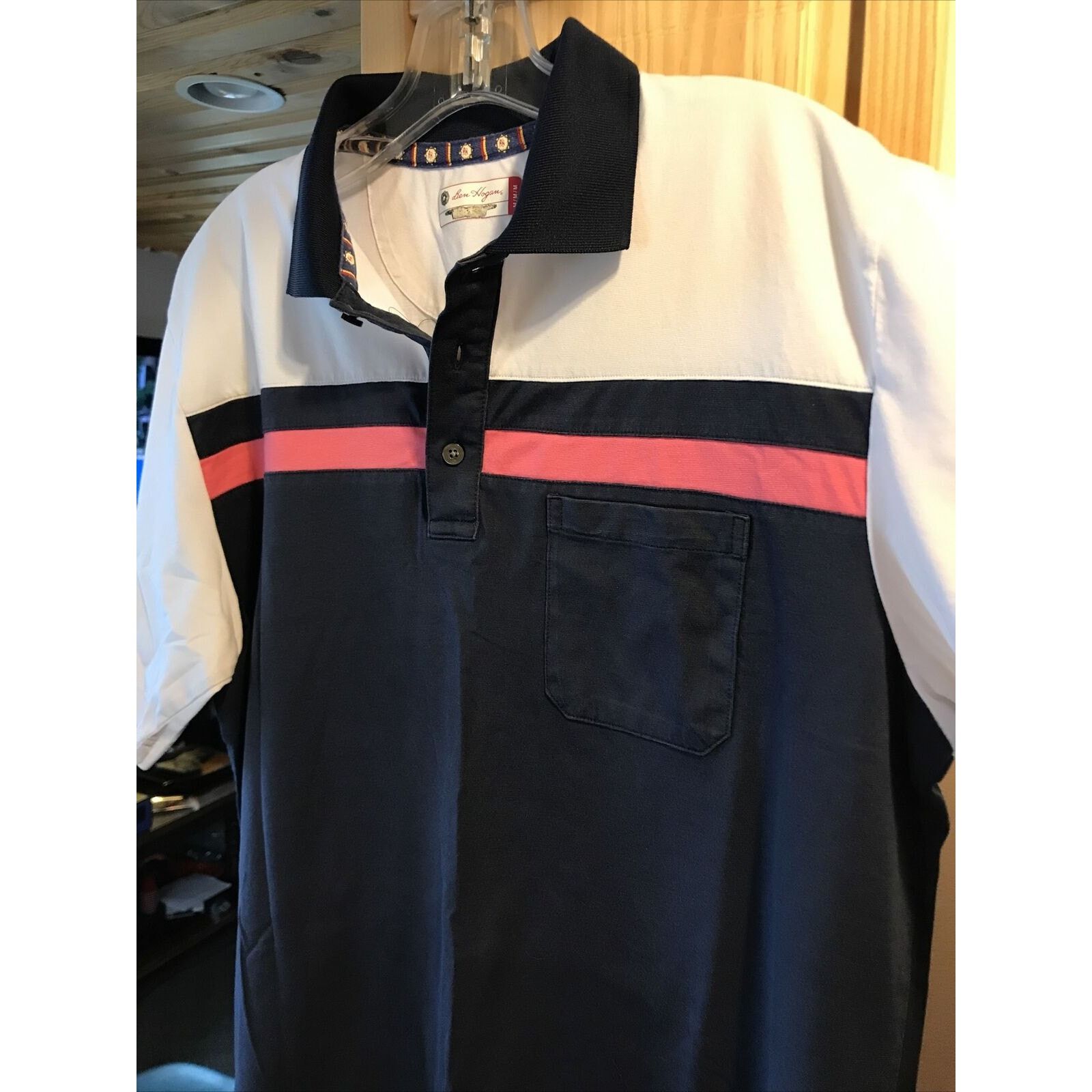 Other Ben Hogan Men’s M Navy Blue SS White Cotton Poly Polo Shirt Size US M / EU 48-50 / 2 - 9 Thumbnail