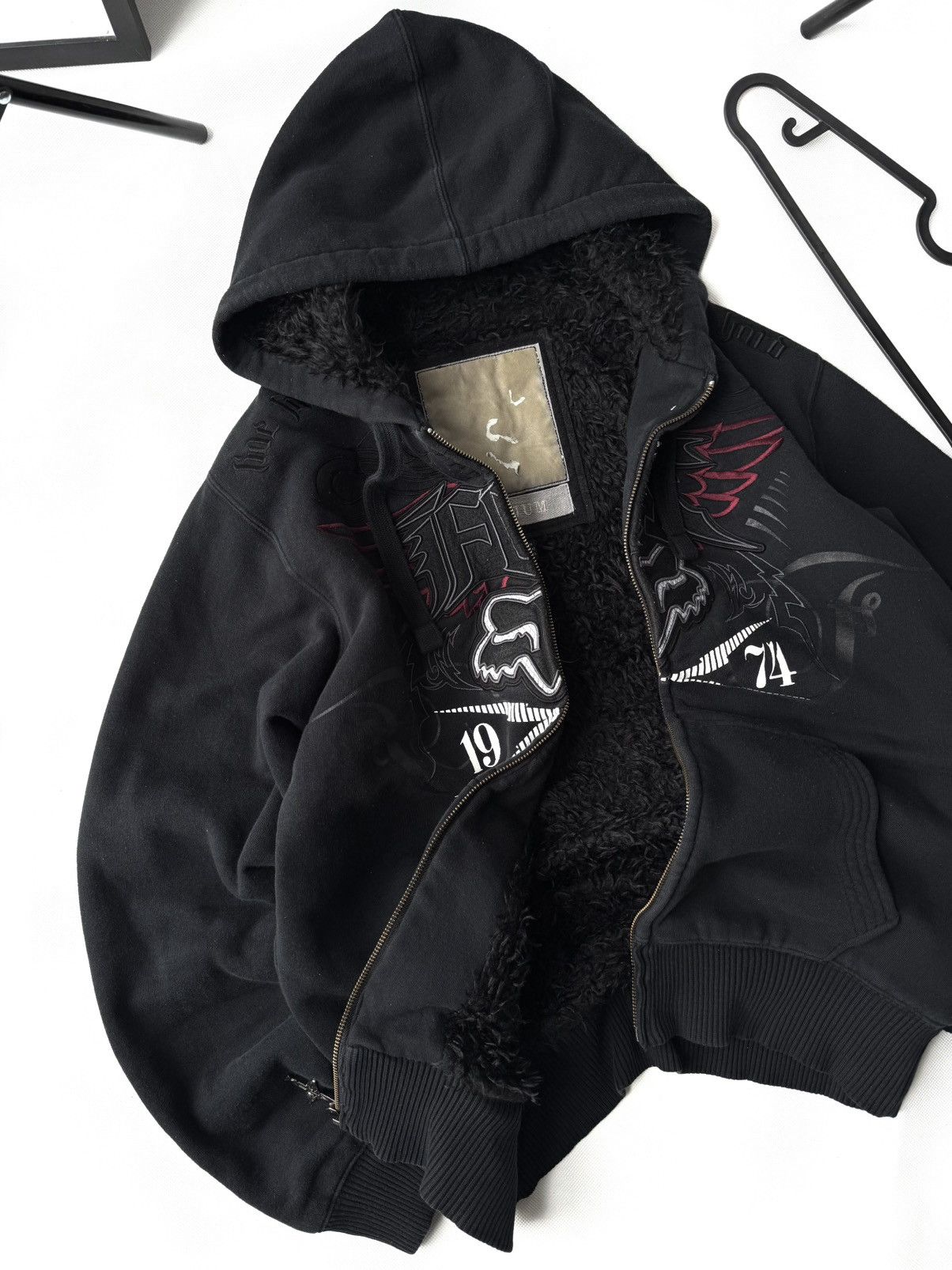 Fox Racing Fox Racing Boxy Fit Zip Hoodie Y2K Affliction Gothic Style Size US XL / EU 56 / 4 - 8 Thumbnail