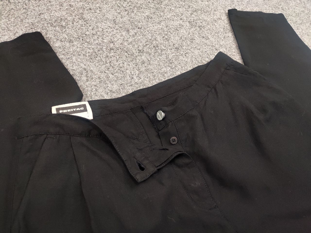 Freitag Freitag E152 Female Linen Blend Black Ankle Pants Size 30" / US 8 / IT 44 - 11 Thumbnail