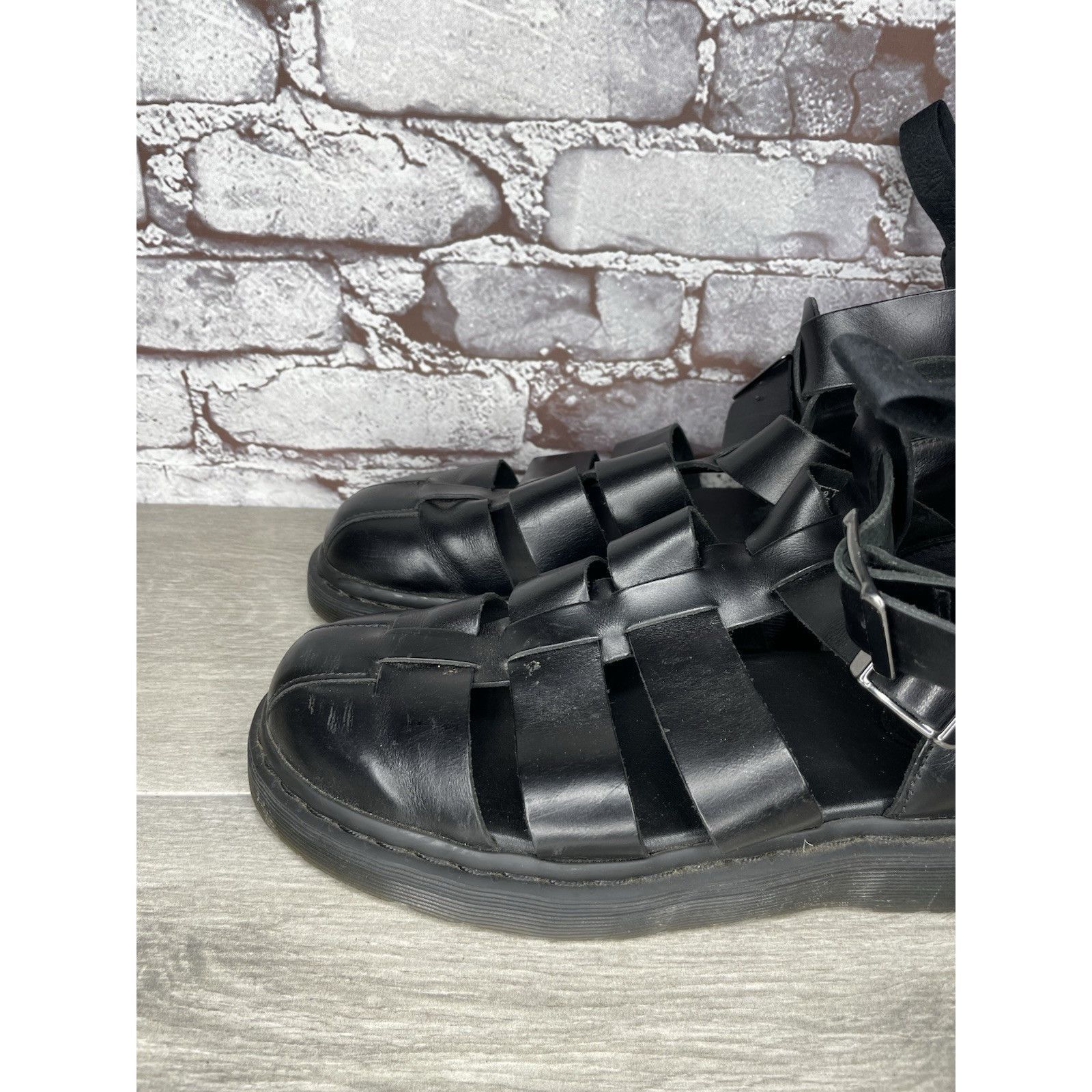 Dr. Martens Dr. Martens Geraldo Black Leather Strap Gladiator Wedge Sand Size US 9 / EU 42 - 12 Thumbnail