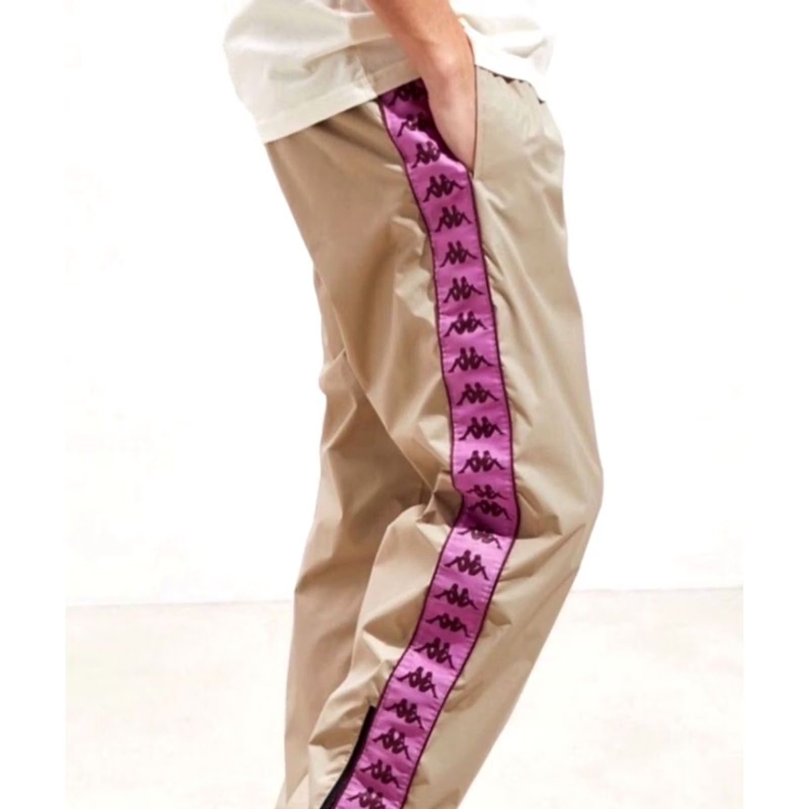 Kappa NEW Kappa Banda Logo Wind Pant Joggers Unisex SZ Small Urban Outfitters Zip Ankle Size US 29 - 4 Thumbnail