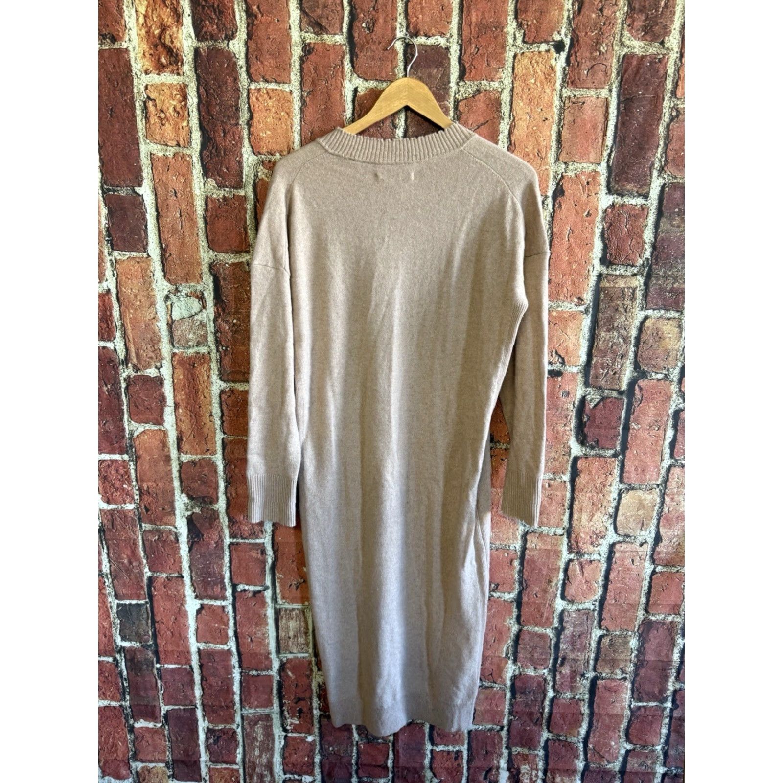 Allsaints AllSaints Slip Dress Womens Beige Long Sleeve Knit Italian Wool Size Small Size S / US 4 / IT 40 - 2 Thumbnail