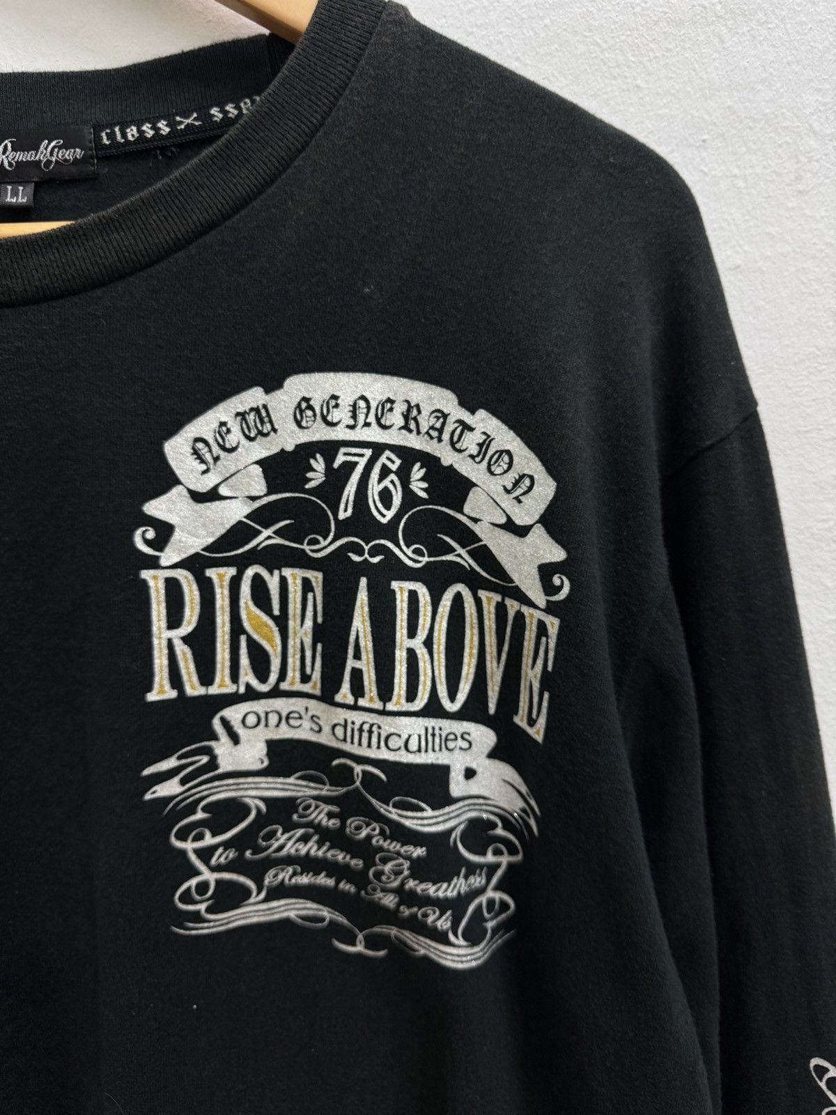 Japanese Brand RISE ABOVE ONE DIFFICULTIES TO ARCHIEVE GREATNESS TEE Size US M / EU 48-50 / 2 - 11 Thumbnail
