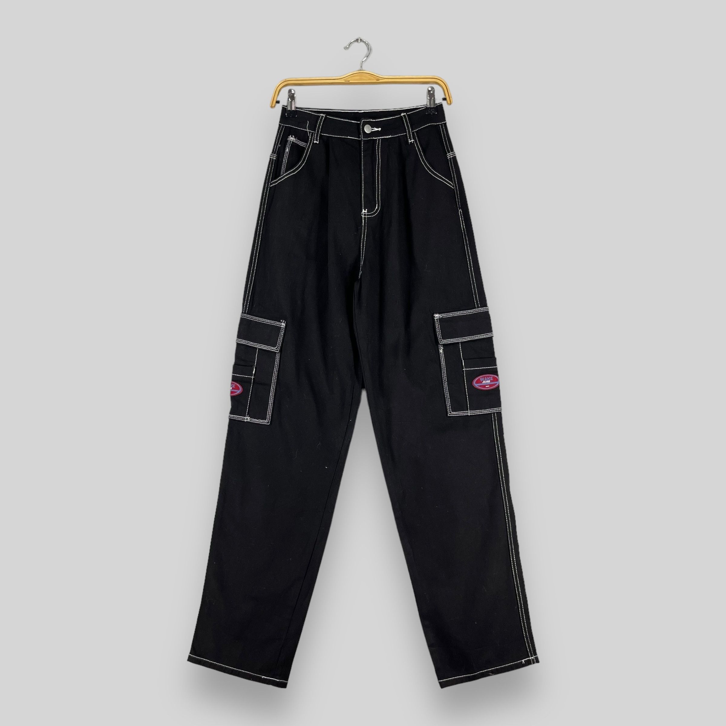 Japanese Brand Vintage Wake Jeans Baggy Hip Hop Multi Pocket Cargo Pant Size 26" / US 2 / IT 38 - 1 Thumbnail